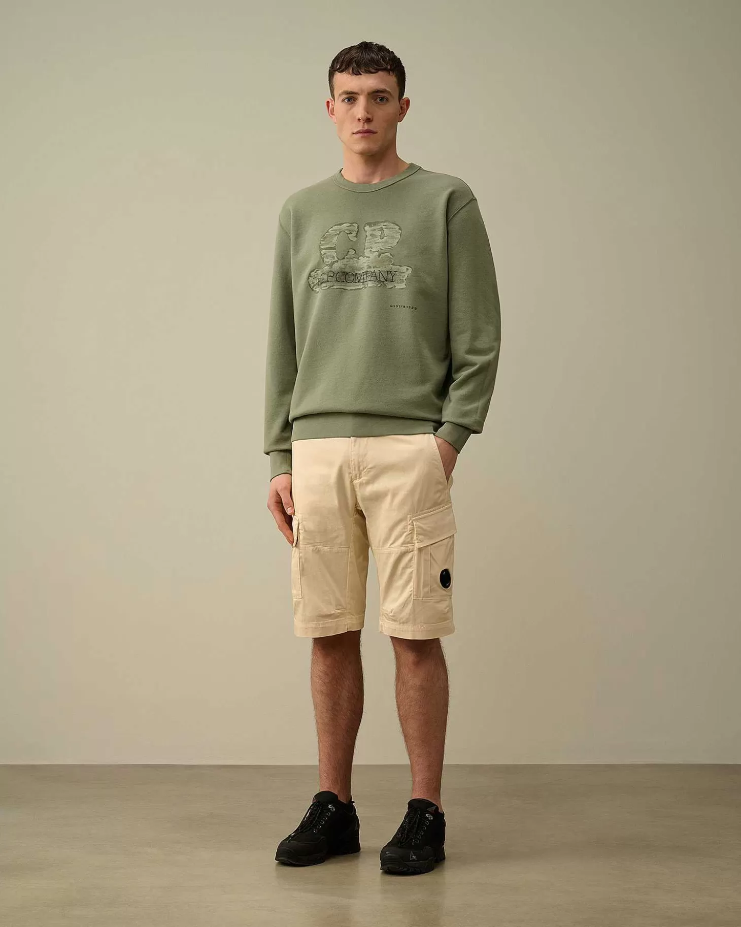 New 30/1 Fleece Artisanal Logo Sweatshirt Men Sweatshirts