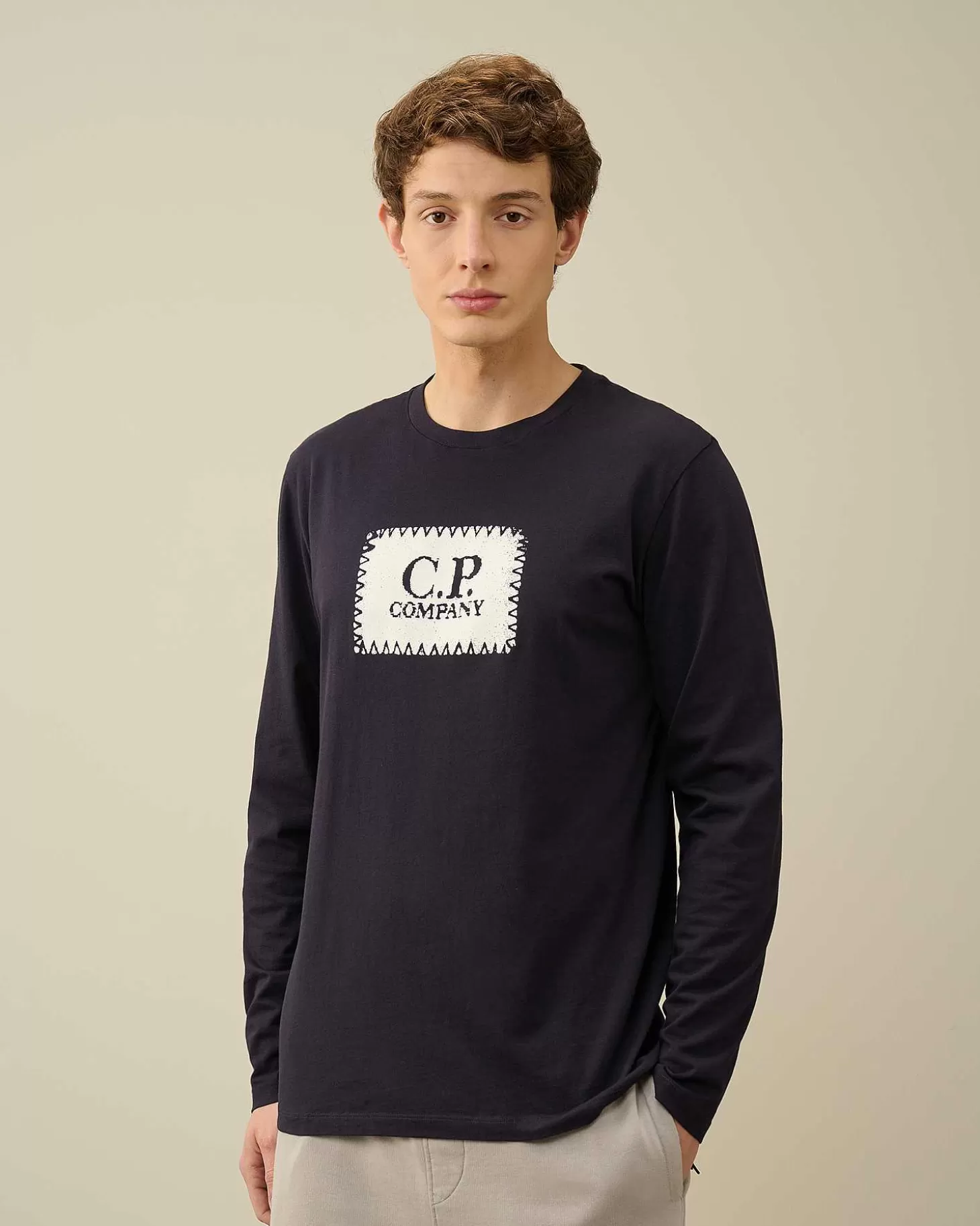 Shop 30/1 Jersey Long Sleeved Logo T-Shirt Men T-Shirts & Polo