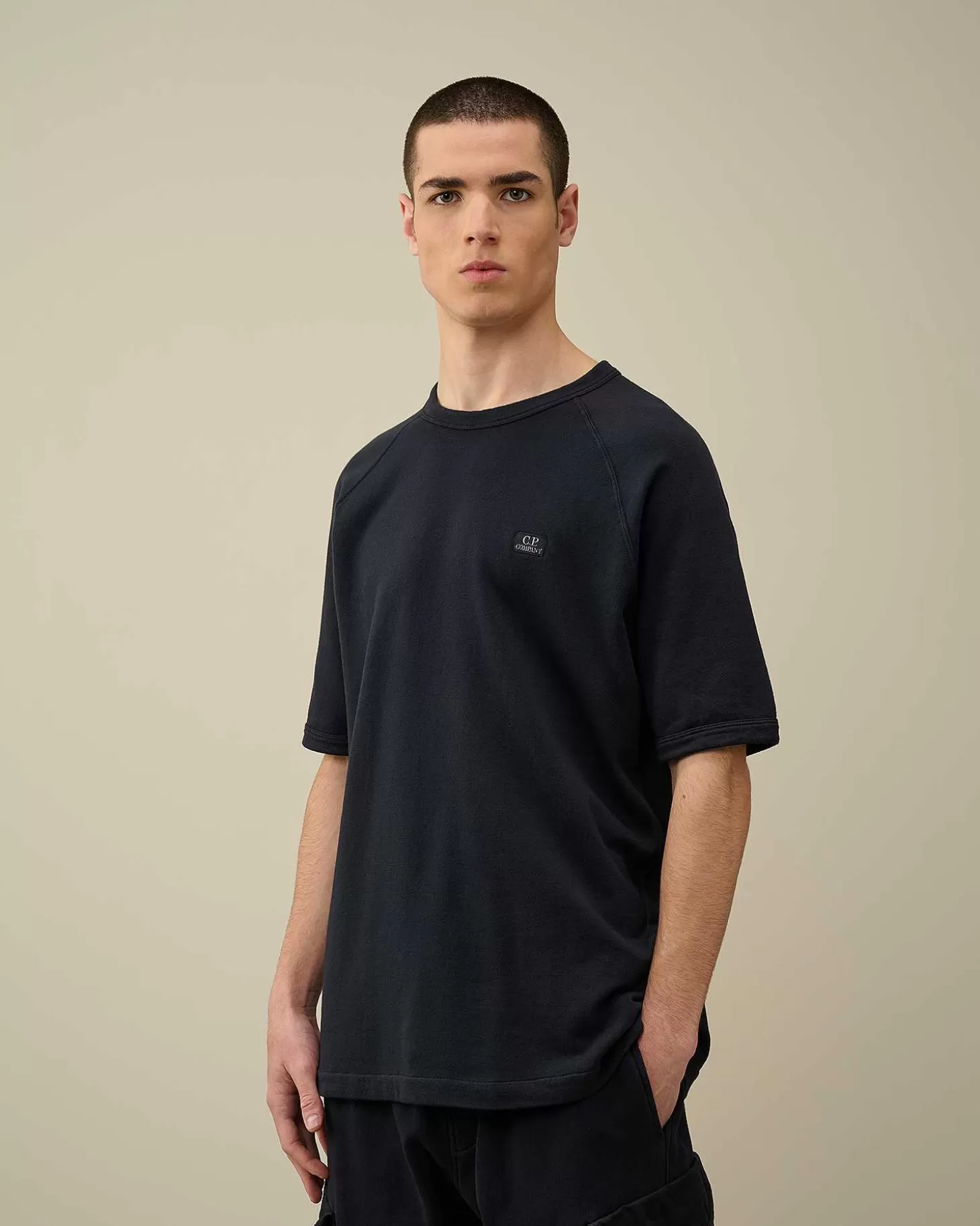 Flash Sale 30/1 Sponge Fleece Short Sleeved Sweatshirt Men Sweatshirts