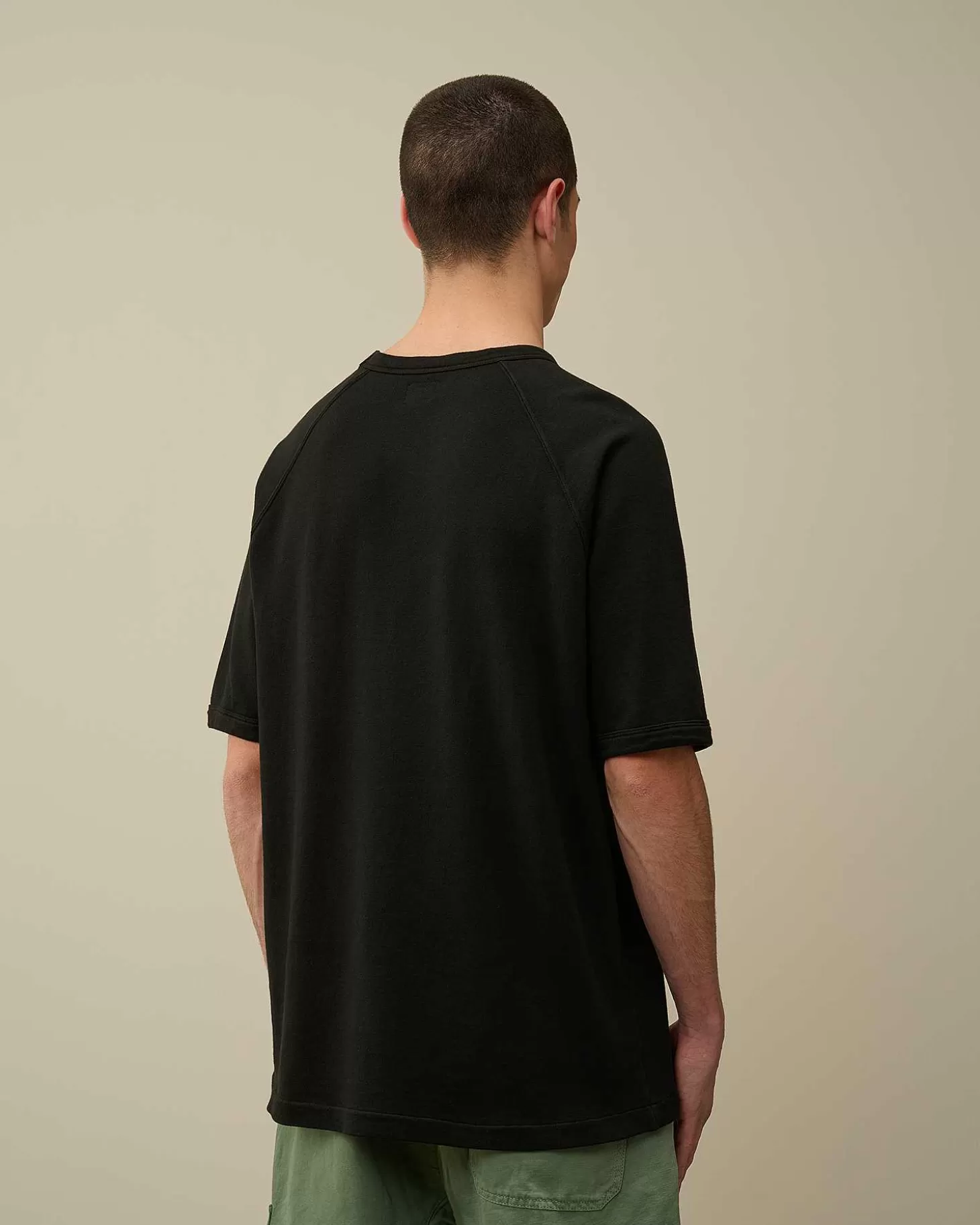 Online 30/1 Sponge Fleece Short Sleeved Sweatshirt Men Sweatshirts