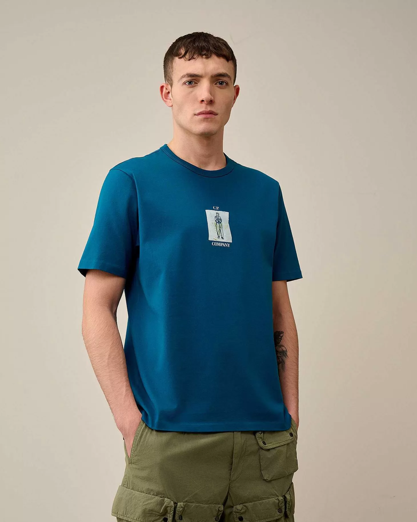Online 30/2 Mercerized Jersey Twisted Graphic T-Shirt Men T-Shirts & Polo