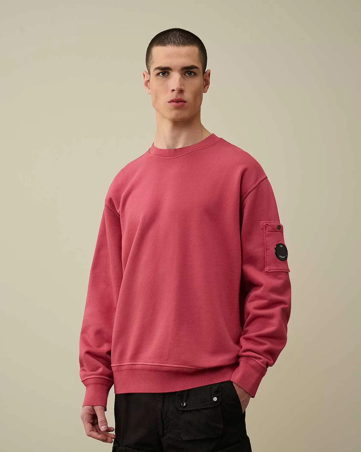 Outlet Cotton Diagonal Fleece Lens Sweatshirt Men Sweatshirts