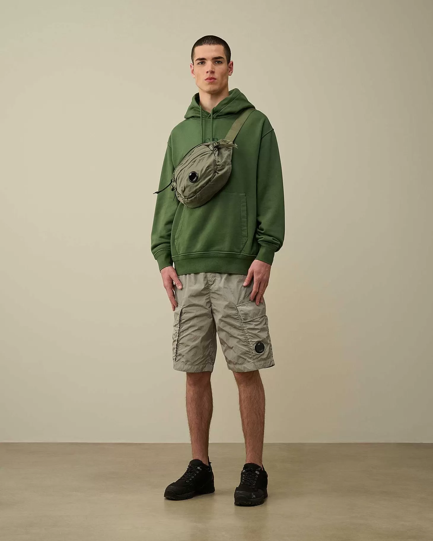 Hot Cotton Diagonal Fleece Logo Hoodie Men Sweatshirts