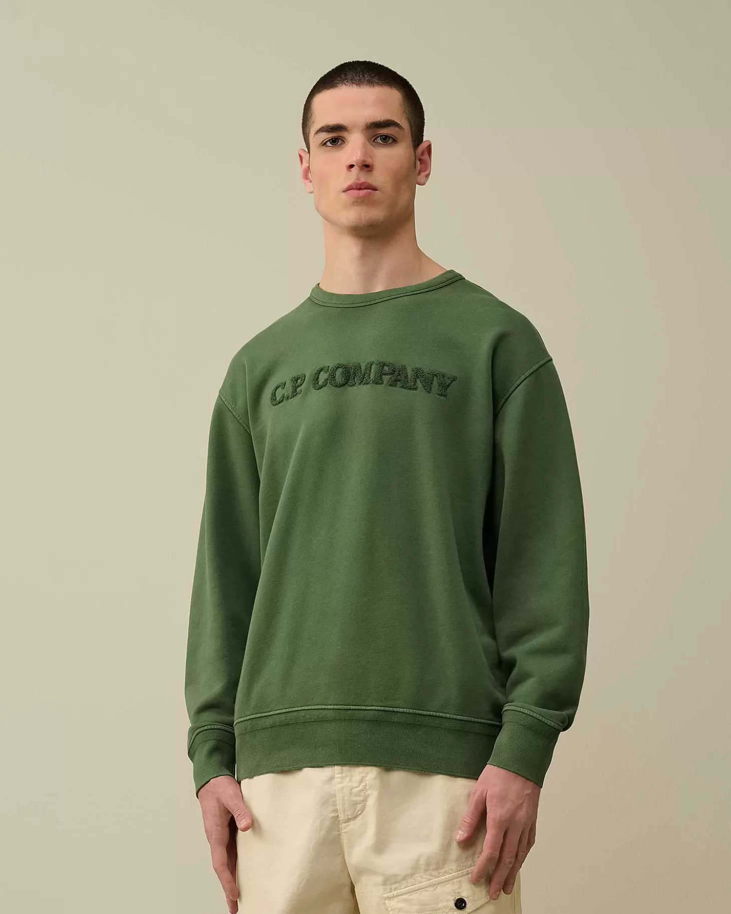 Online Cotton Diagonal Fleece Logo Sweatshirt Men Sweatshirts
