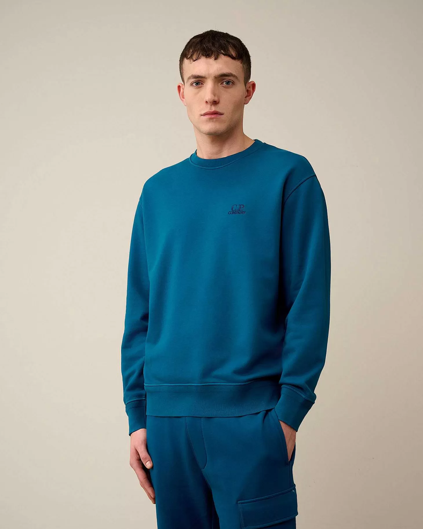 Best Cotton Diagonal Fleece Logo Sweatshirt Men Sweatshirts