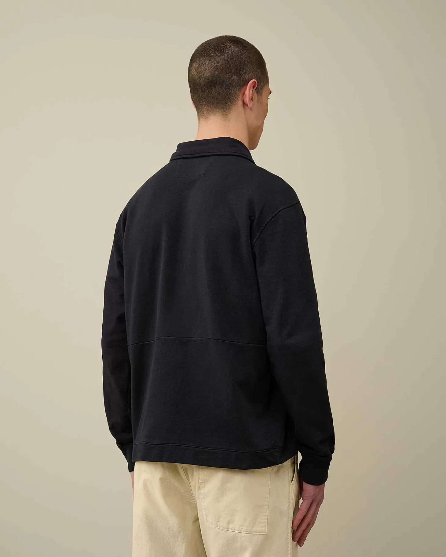 New Cotton Fleece Mixed Zipped Shirt Men Sweatshirts