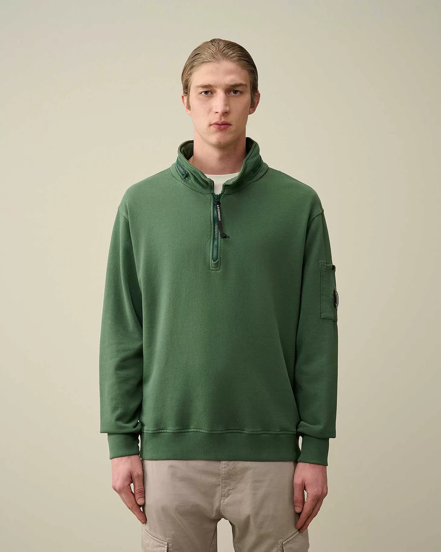 Fashion Cotton Fleece Zipped Sweatshirt Men Sweatshirts