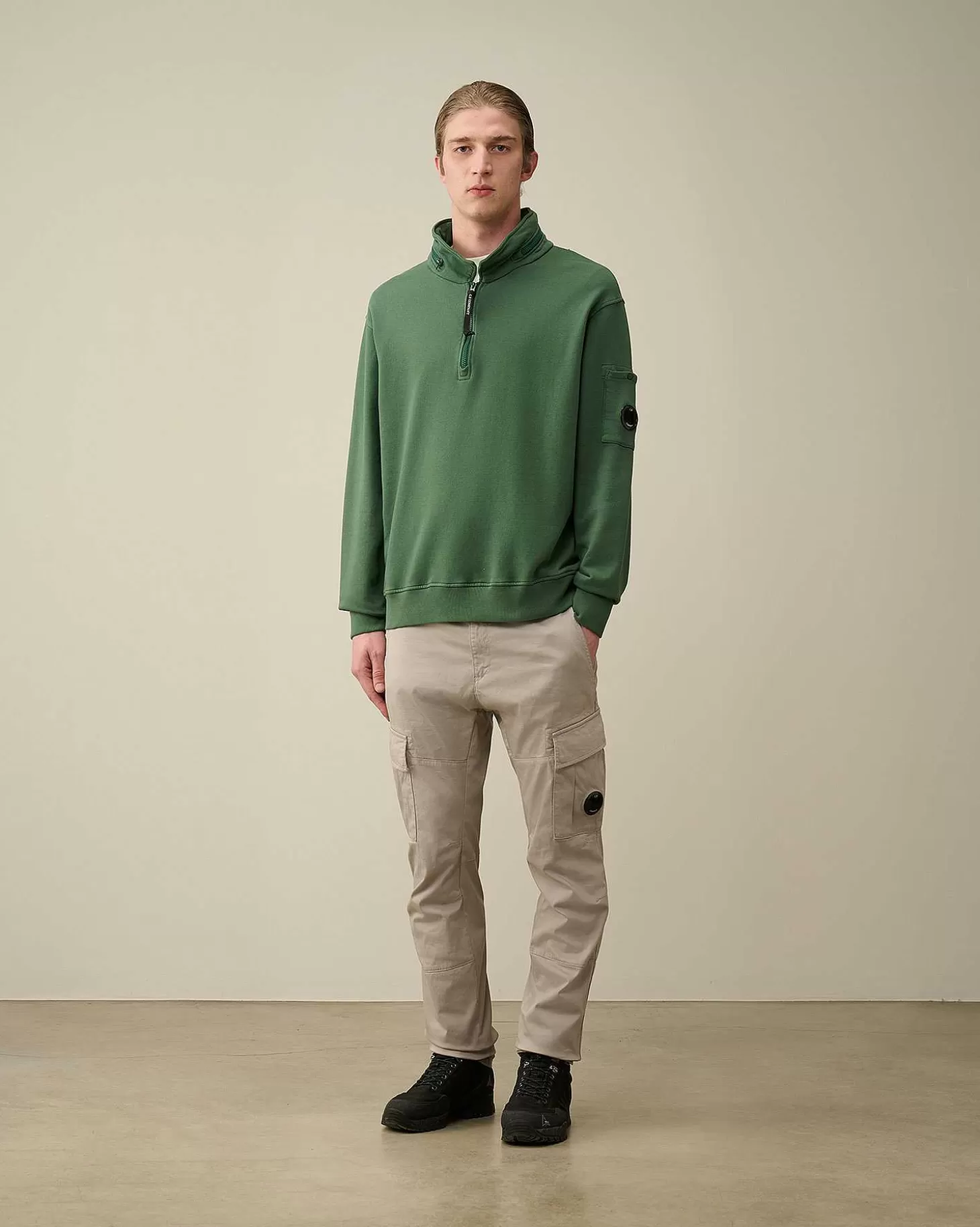 Fashion Cotton Fleece Zipped Sweatshirt Men Sweatshirts
