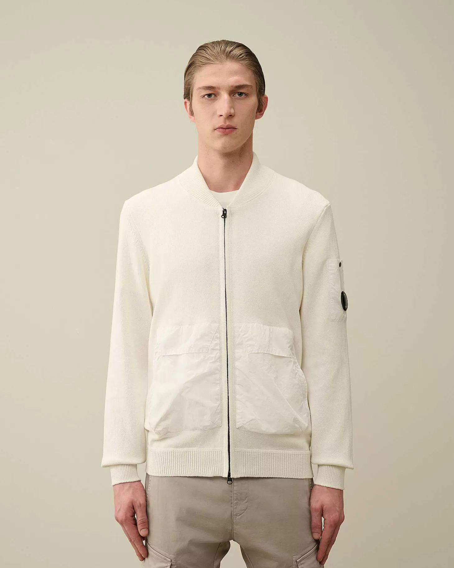 Cheap Cotton Mixed Bomber Knit Men Jumpers