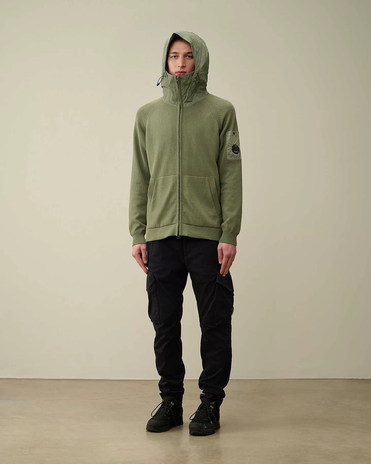 Cheap Cotton Mixed Hooded Knit Men Jumpers