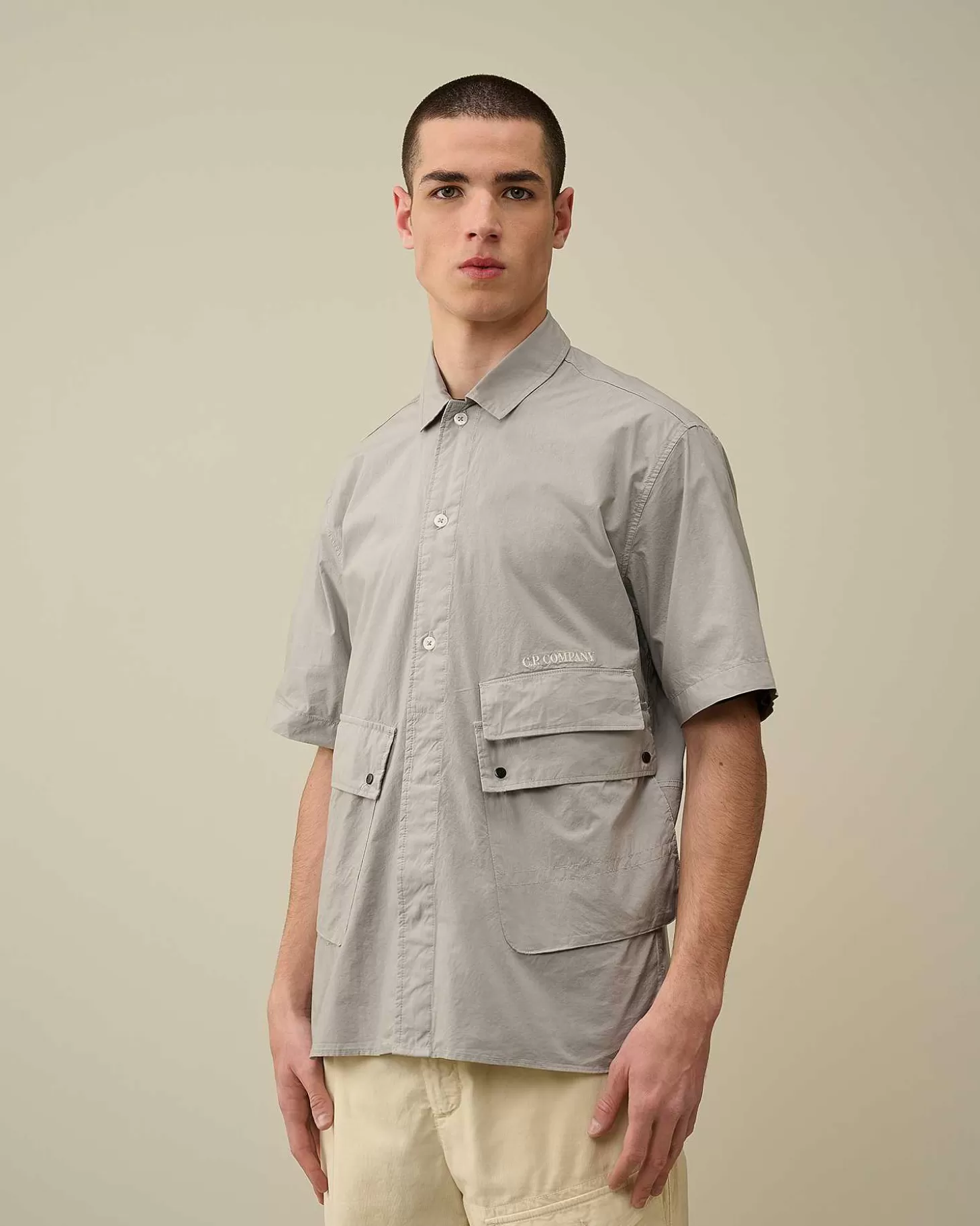 Store Cotton Popeline Pocket Shirt Men Shirt