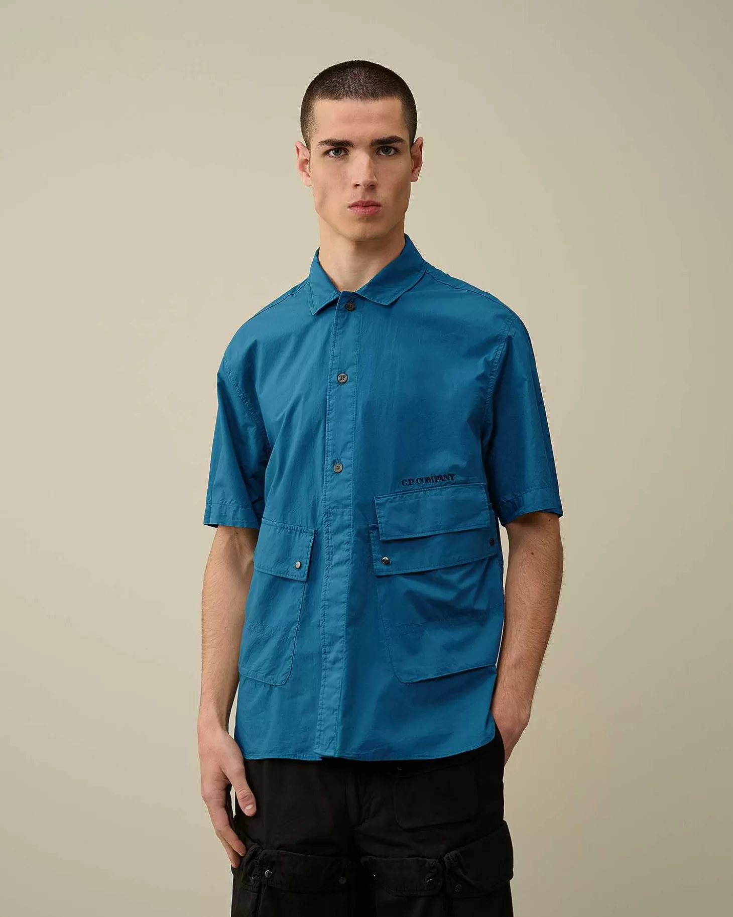 Clearance Cotton Popeline Pocket Shirt Men Shirt