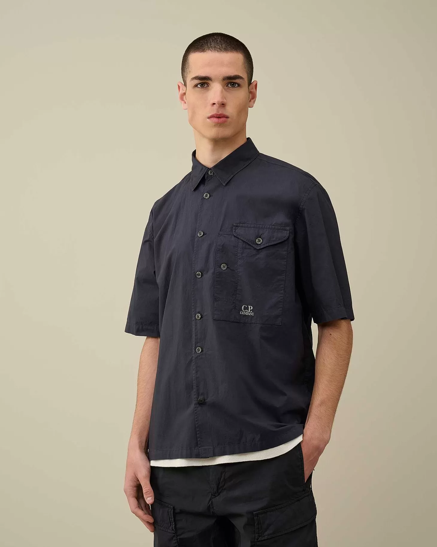 Cheap Cotton Popeline Short Sleeved Shirt Men Shirt