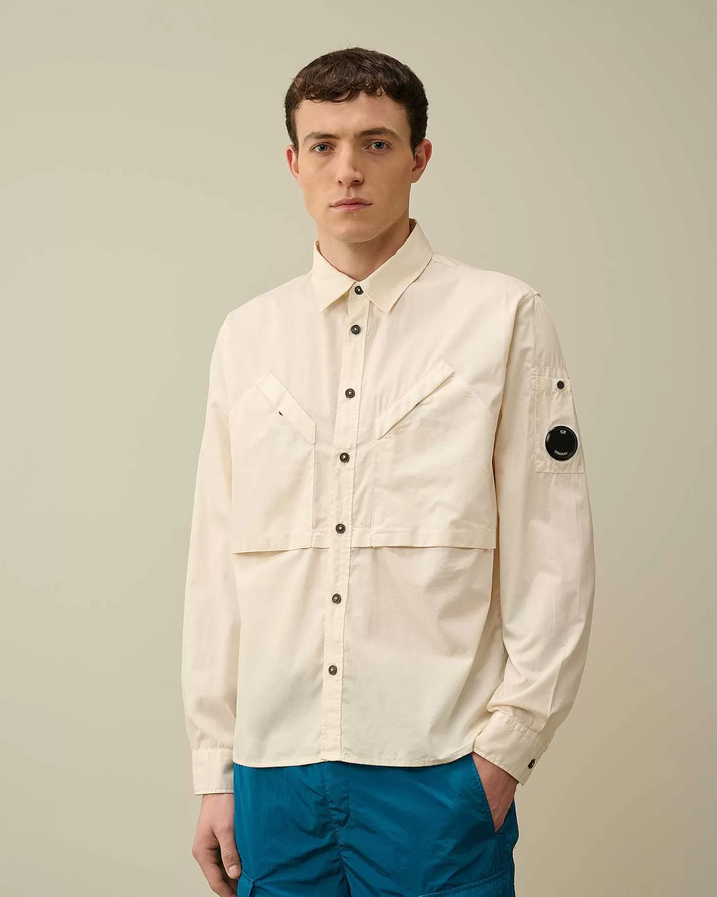 Outlet Cotton Rip-Stop Pocket Shirt Men Shirt