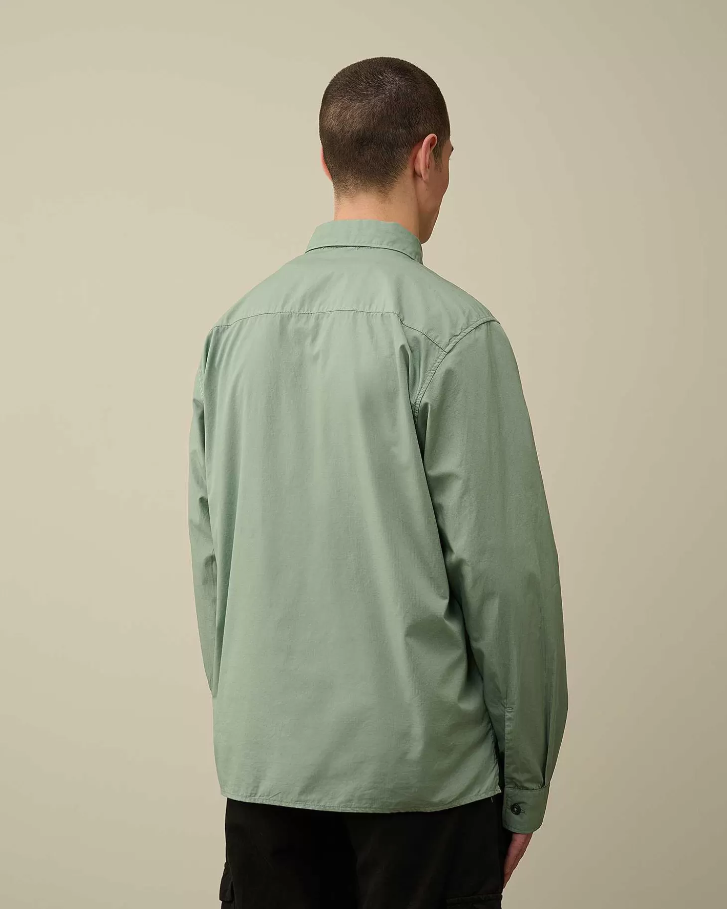 New Cotton Rip-Stop Pocket Shirt Men Shirt