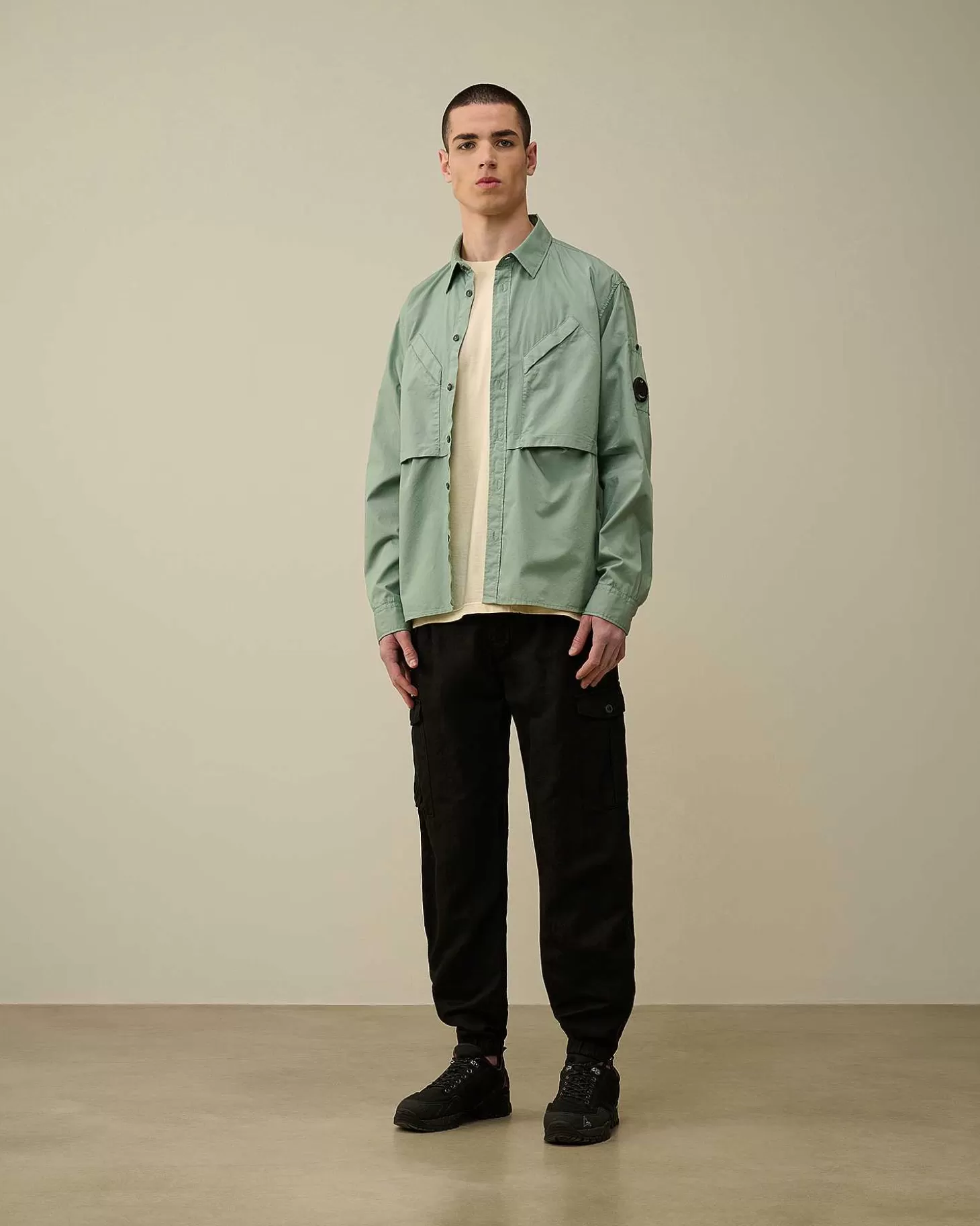New Cotton Rip-Stop Pocket Shirt Men Shirt