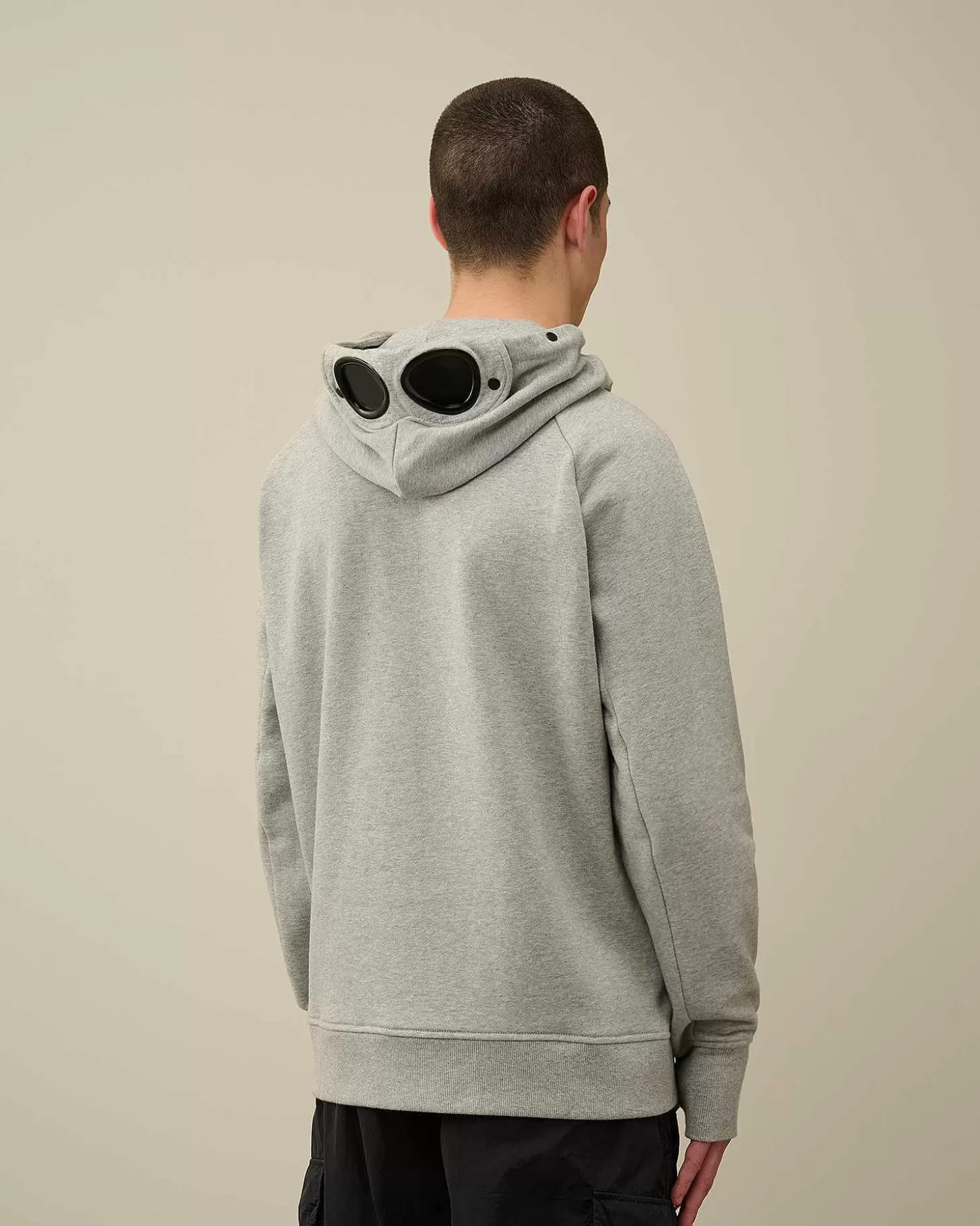 Discount Diagonal Raised Fleece Goggle Hoodie Men Sweatshirts