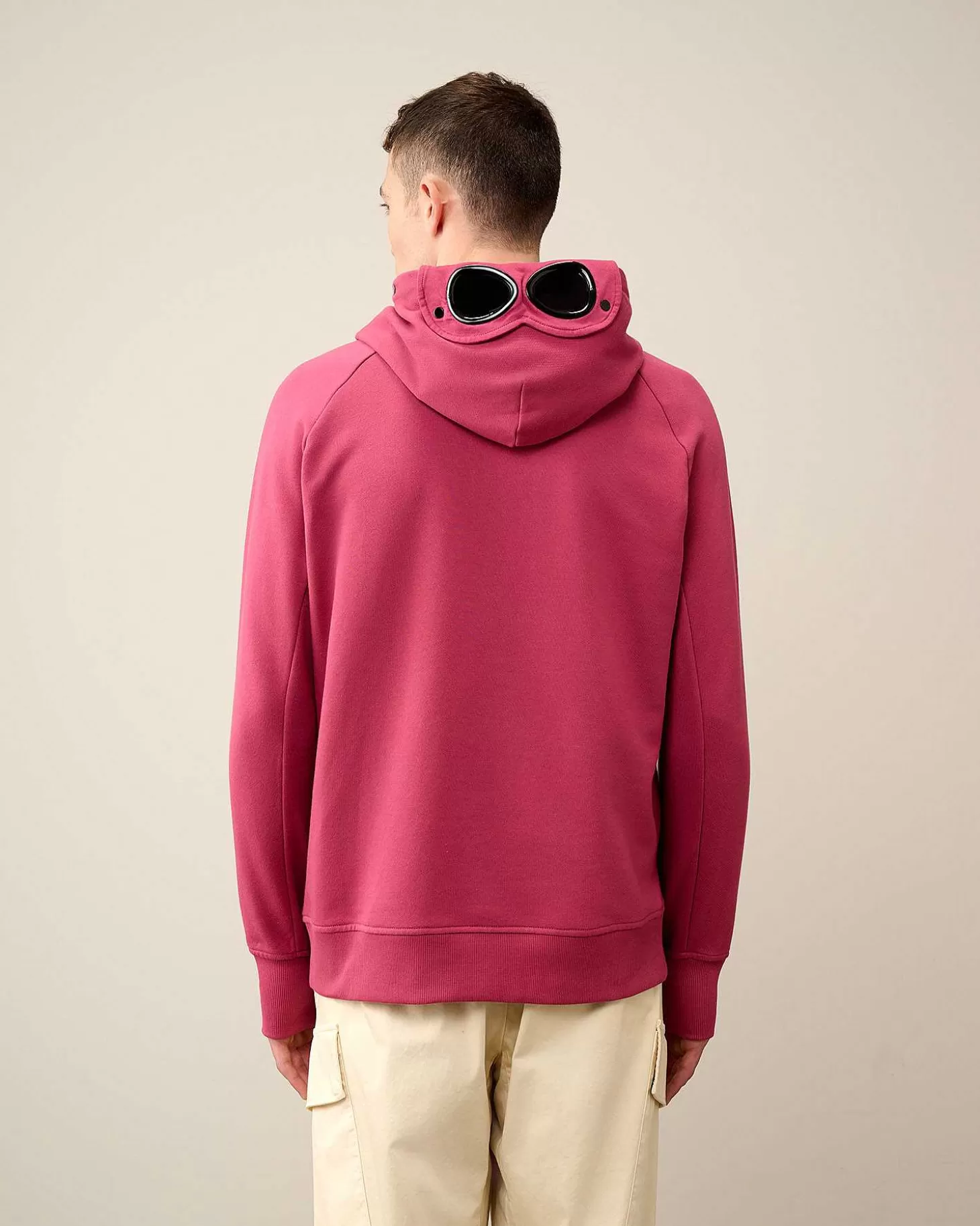 Clearance Diagonal Raised Fleece Goggle Hoodie Men Sweatshirts