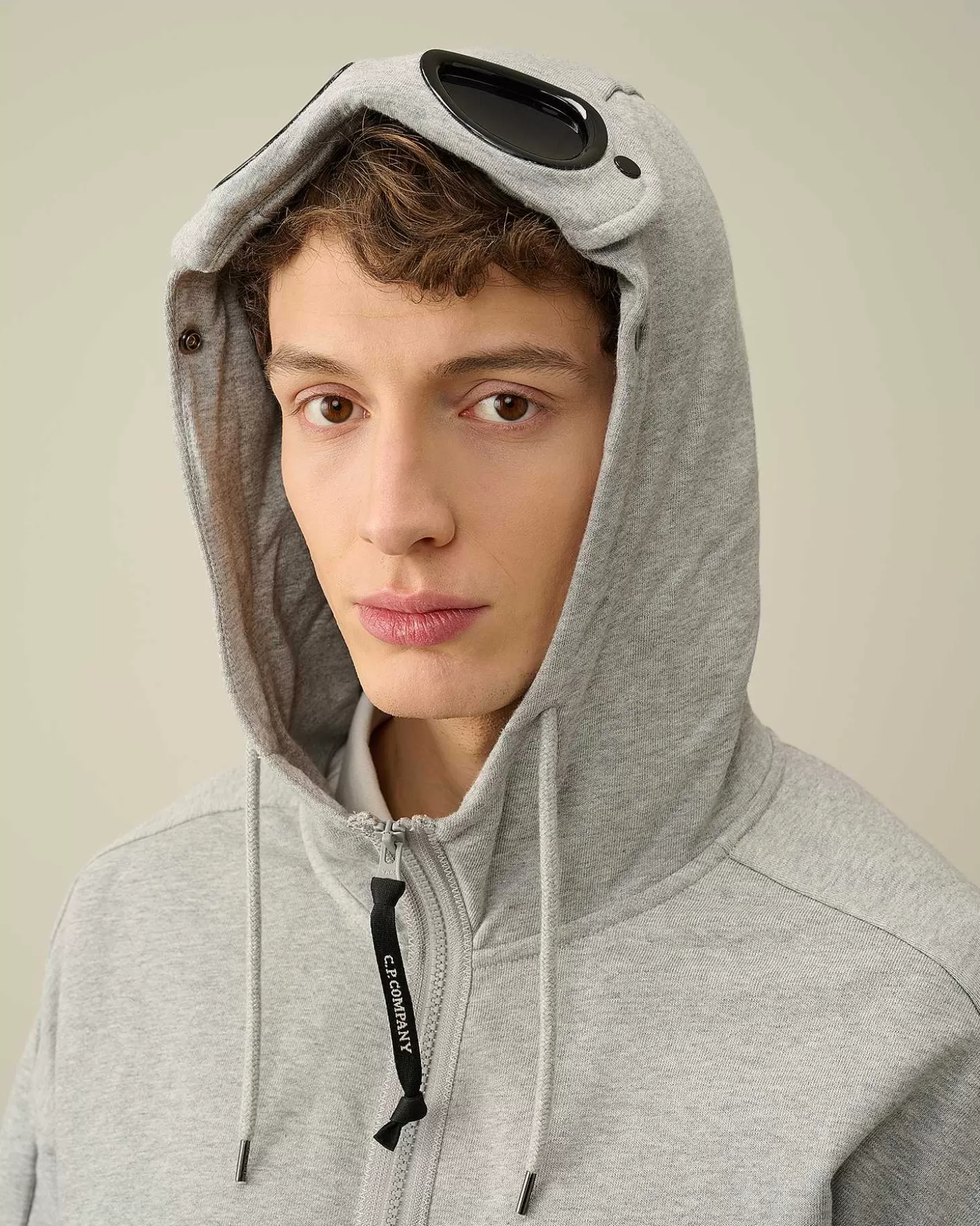 Best Diagonal Raised Fleece Goggle Zipped Hoodie Men Sweatshirts