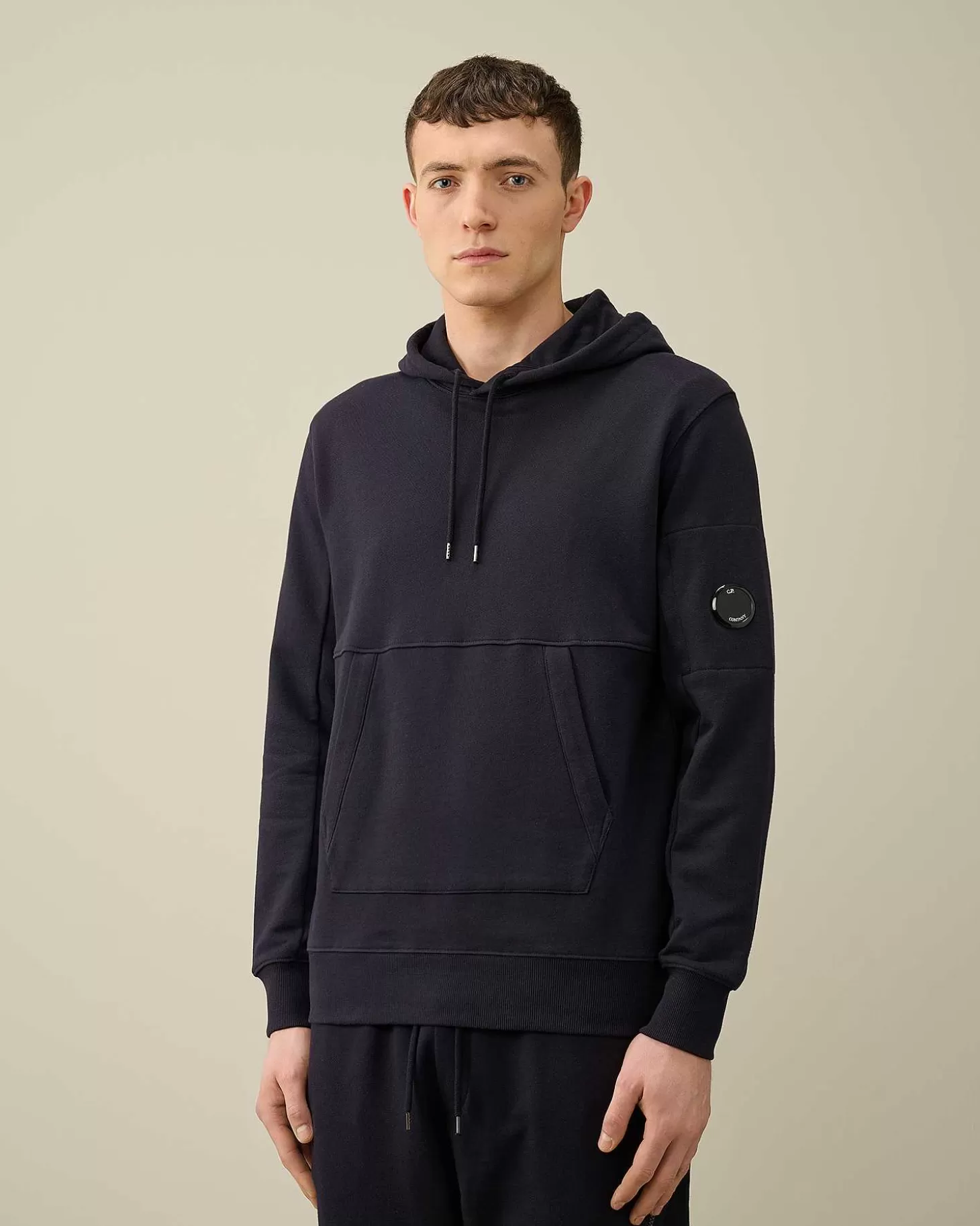 Shop Diagonal Raised Fleece Hoodie Men Sweatshirts