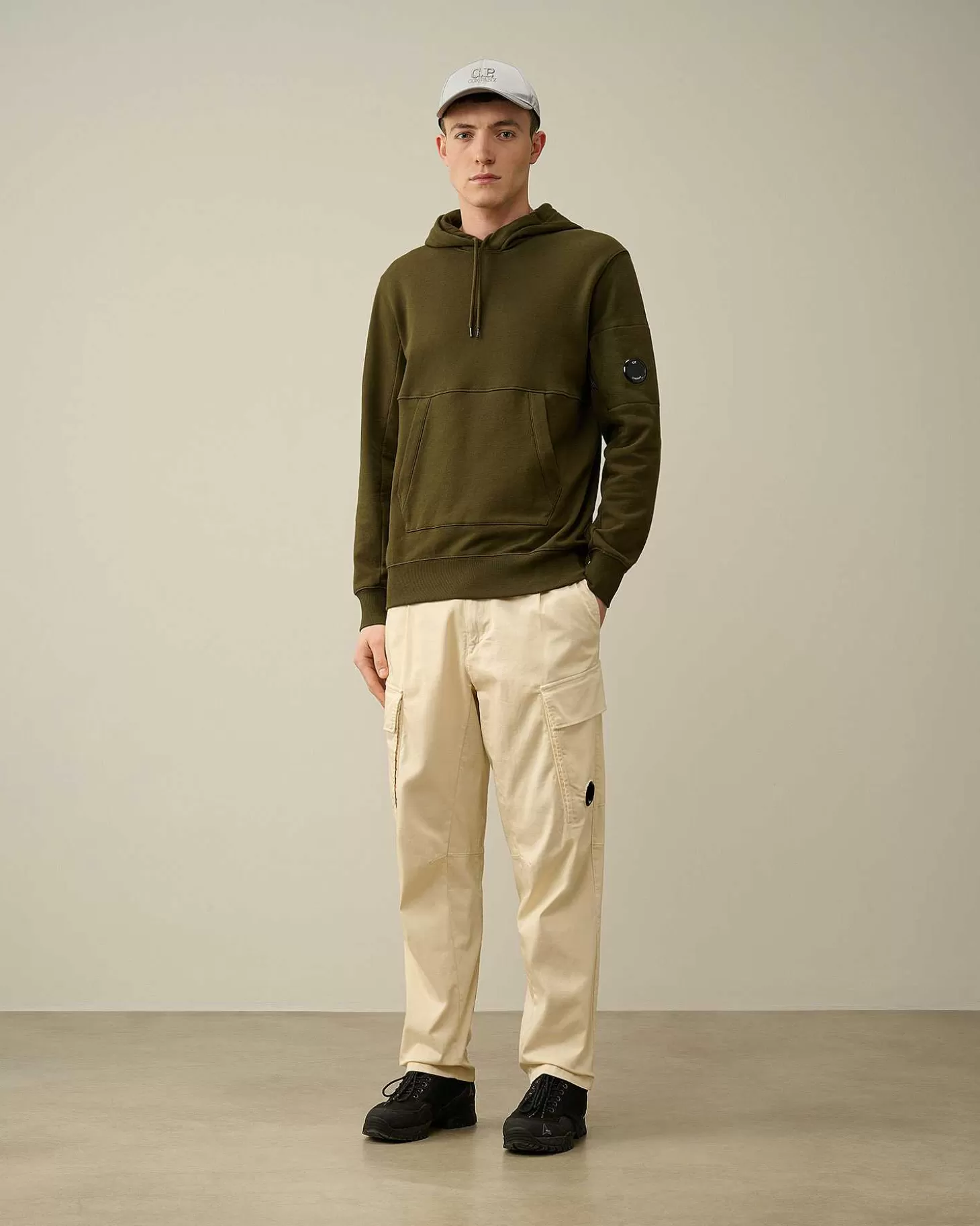 Outlet Diagonal Raised Fleece Hoodie Men Sweatshirts