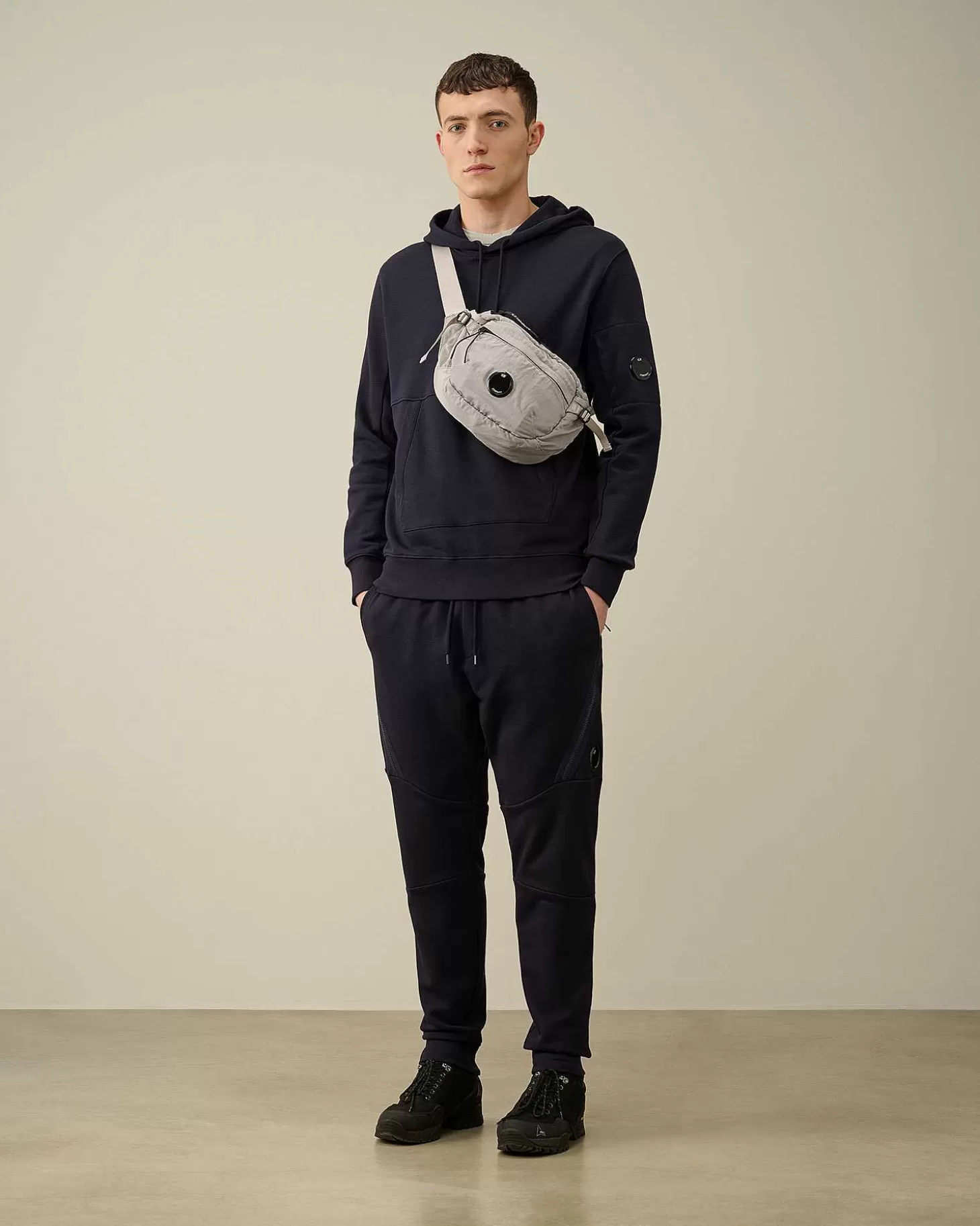 Shop Diagonal Raised Fleece Hoodie Men Sweatshirts