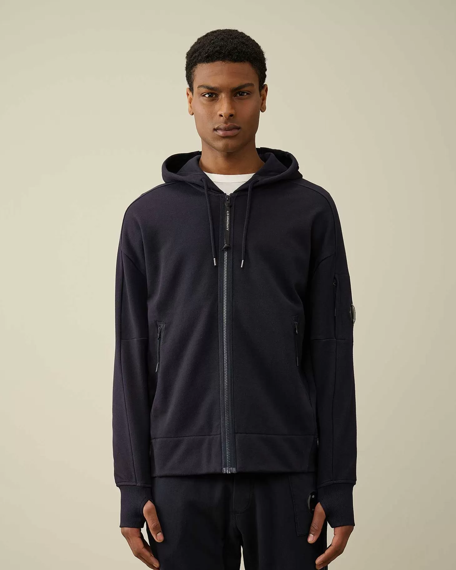 Best Sale Diagonal Raised Fleece Zipped Hoodie Men Sweatshirts