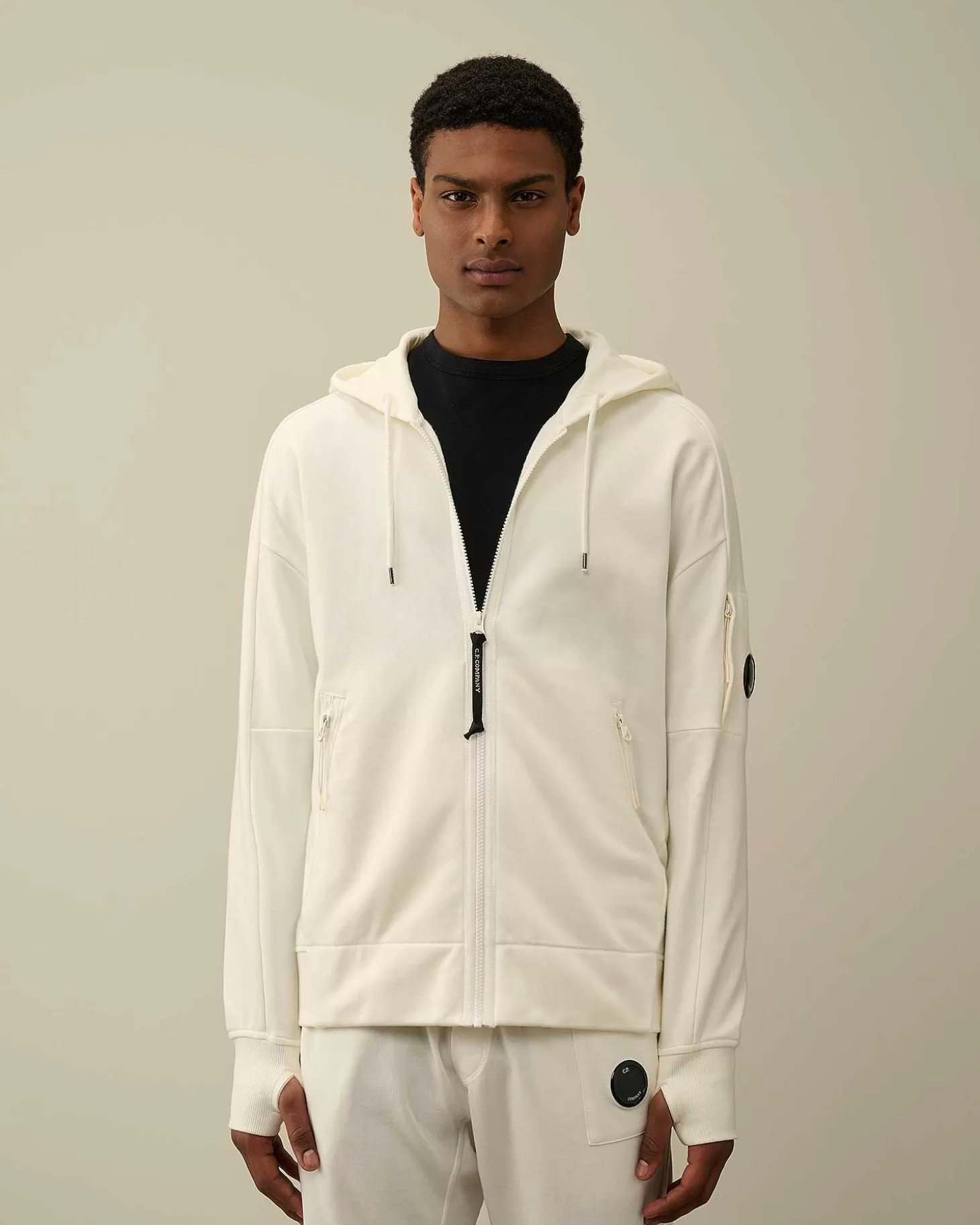 Flash Sale Diagonal Raised Fleece Zipped Hoodie Men Sweatshirts