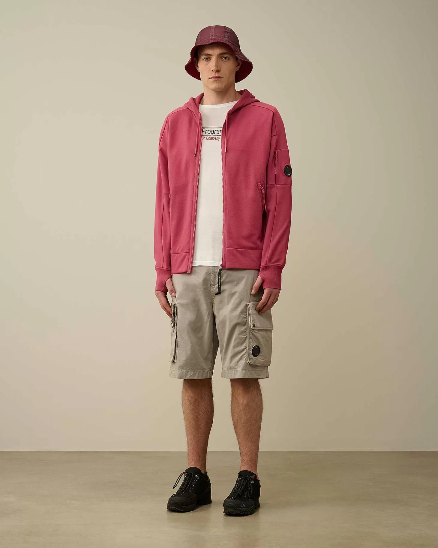 Cheap Diagonal Raised Fleece Zipped Hoodie Men Sweatshirts