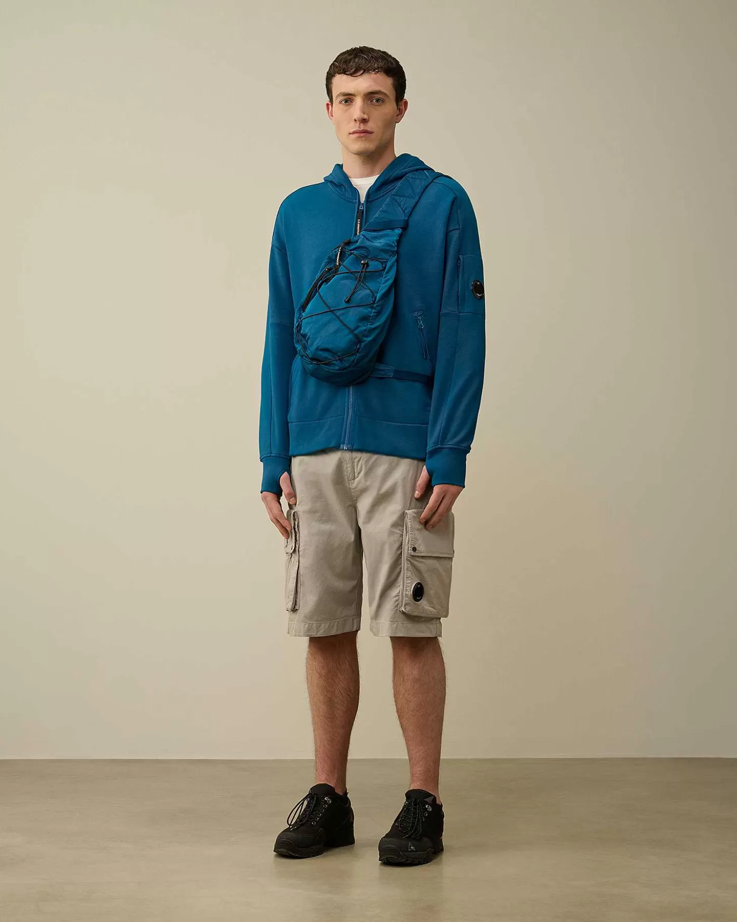 New Diagonal Raised Fleece Zipped Hoodie Men Sweatshirts