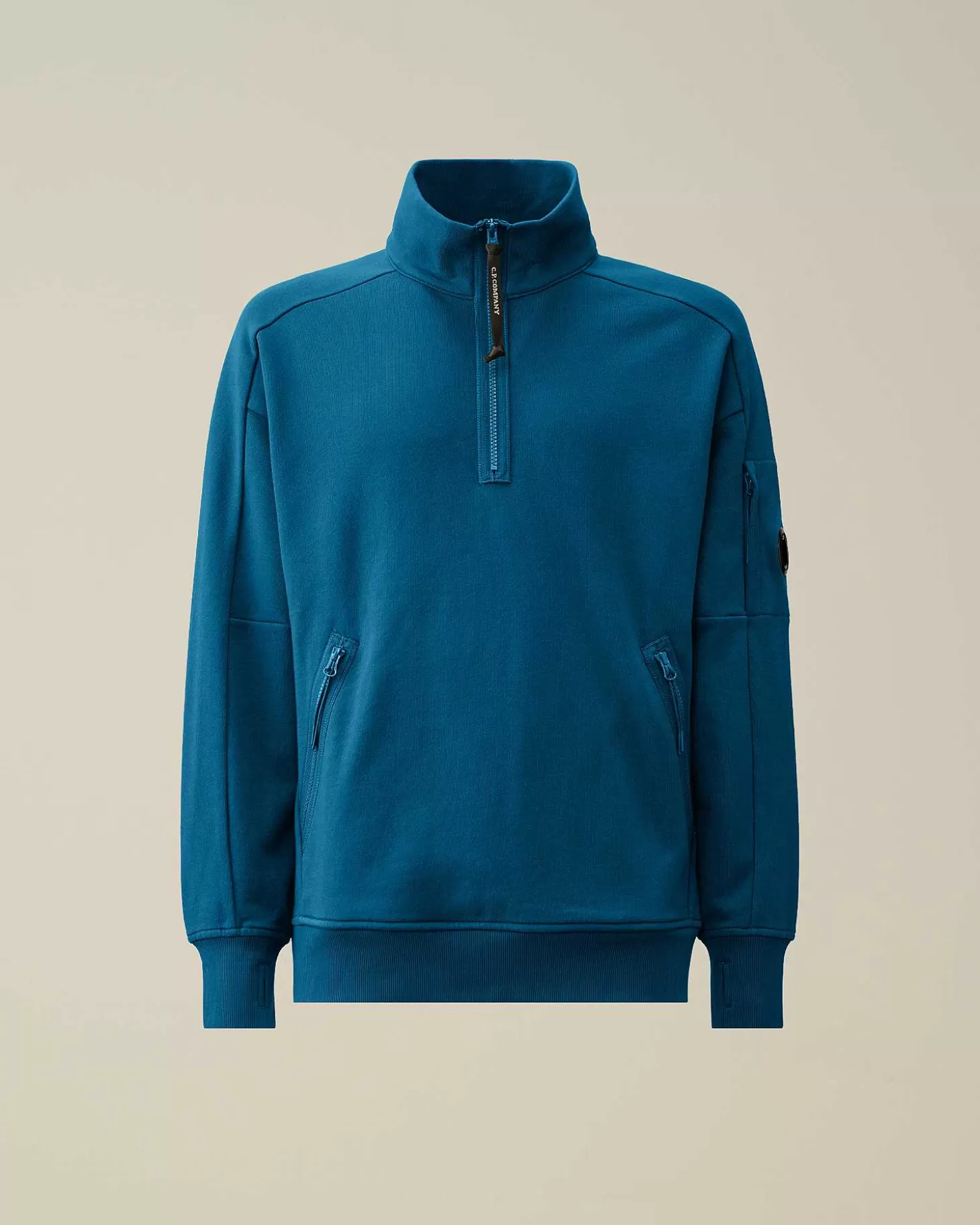 Cheap Diagonal Raised Fleece Zipped Sweatshirt Men Sweatshirts