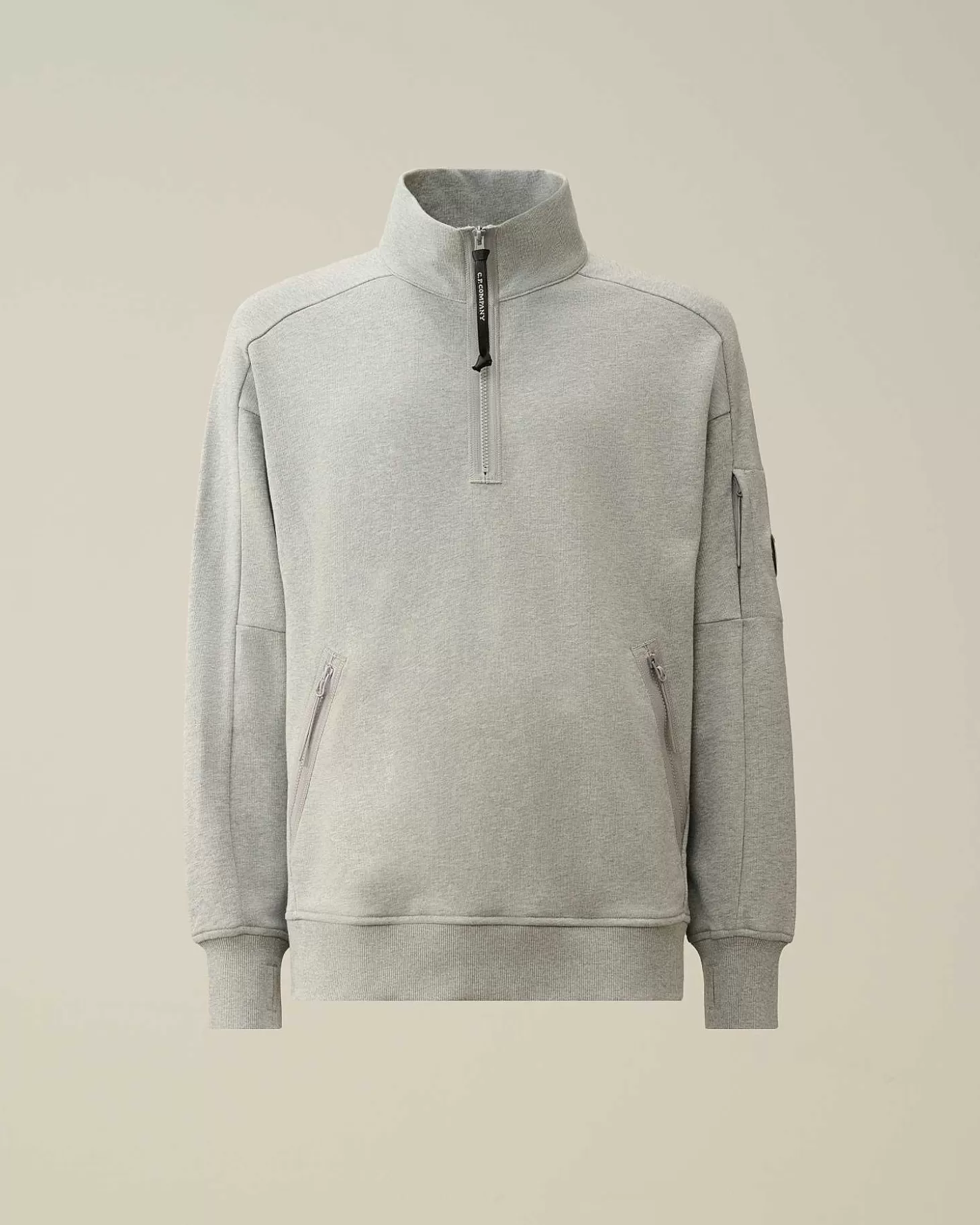 Online Diagonal Raised Fleece Zipped Sweatshirt Men Sweatshirts