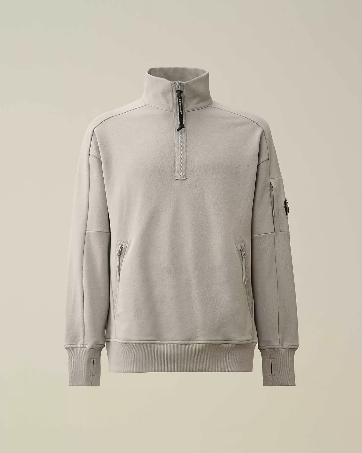 Best Diagonal Raised Fleece Zipped Sweatshirt Men Sweatshirts