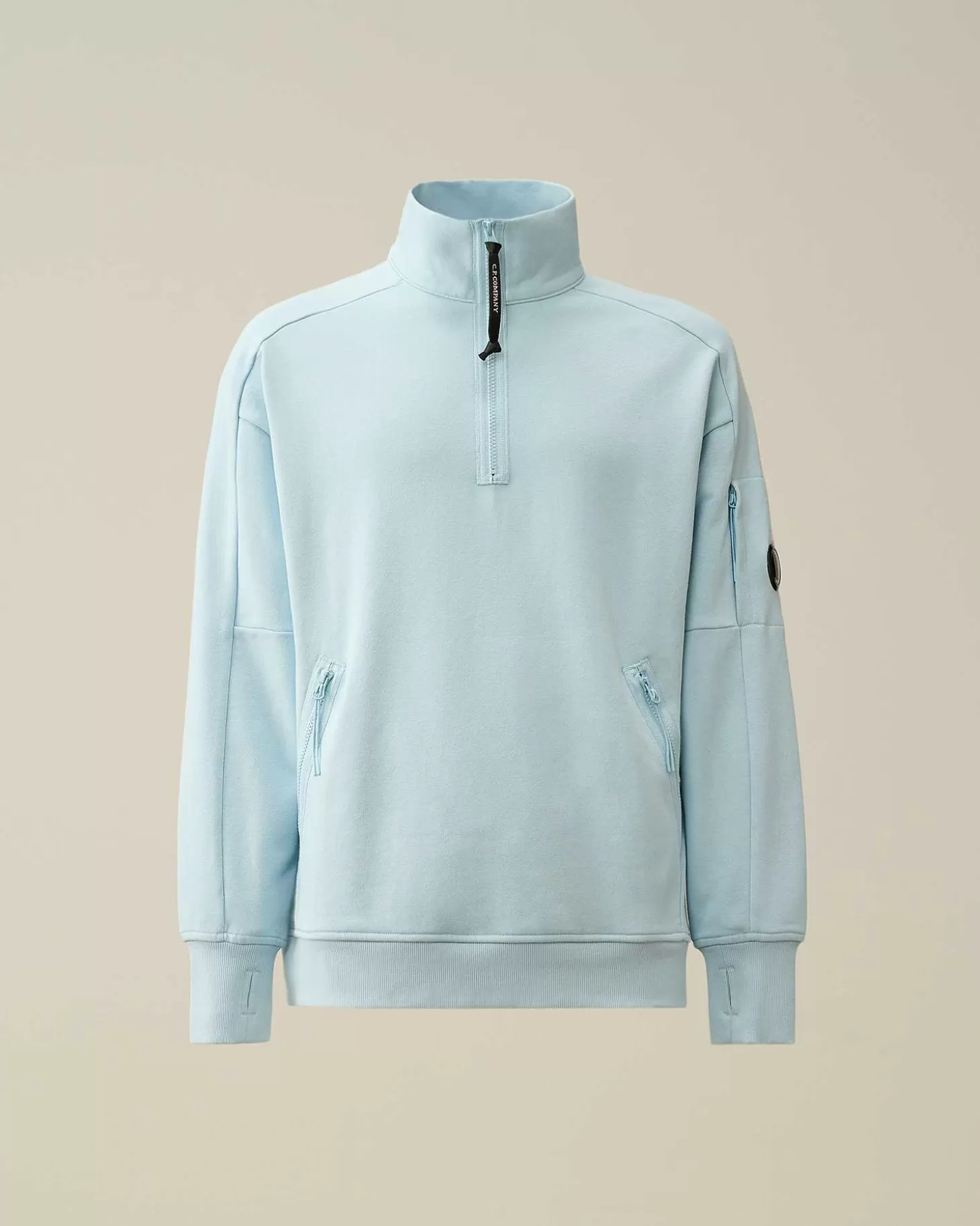 Cheap Diagonal Raised Fleece Zipped Sweatshirt Men Sweatshirts