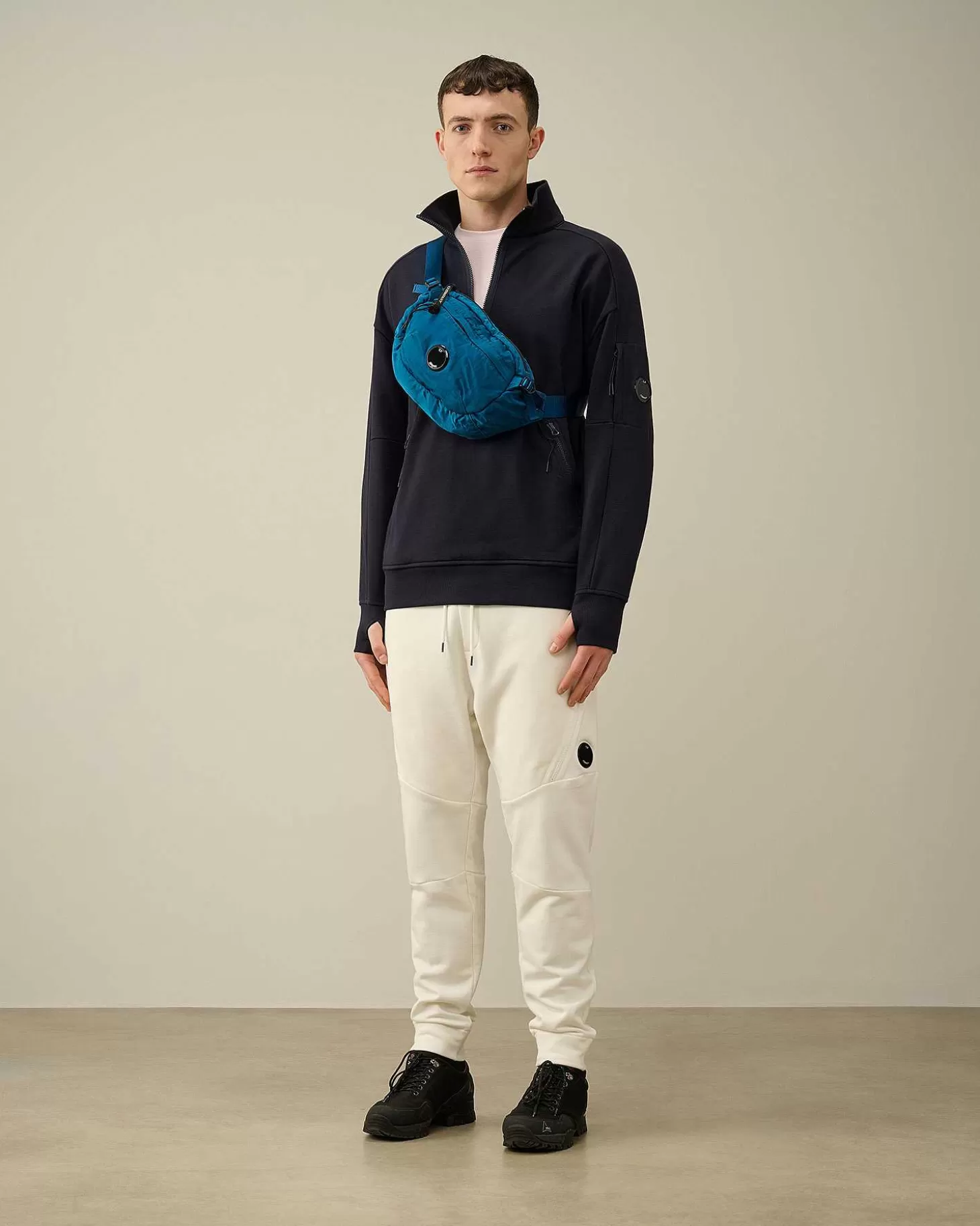 Online Diagonal Raised Fleece Zipped Sweatshirt Men Sweatshirts