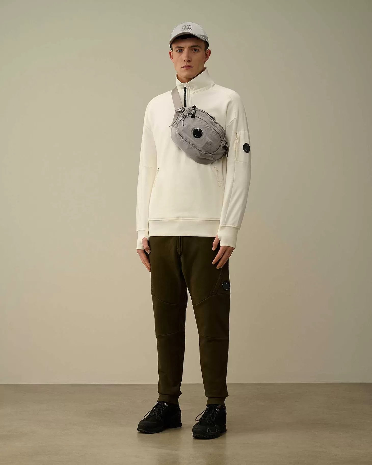 Sale Diagonal Raised Fleece Zipped Sweatshirt Men Sweatshirts