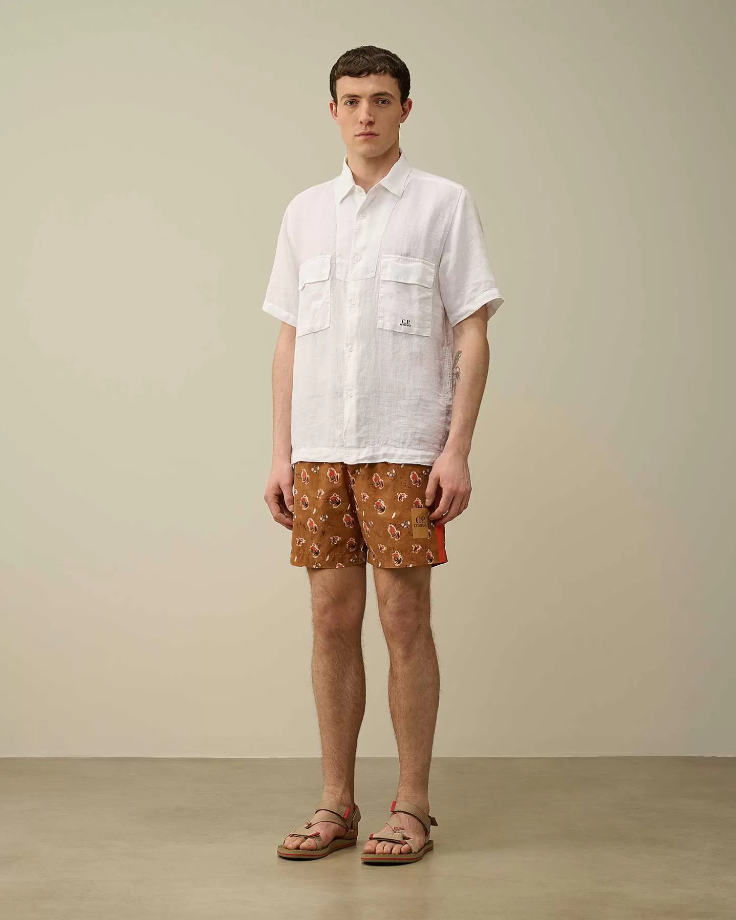 Fashion Flatt Nylon Sponged Swim Shorts Men Beachwear