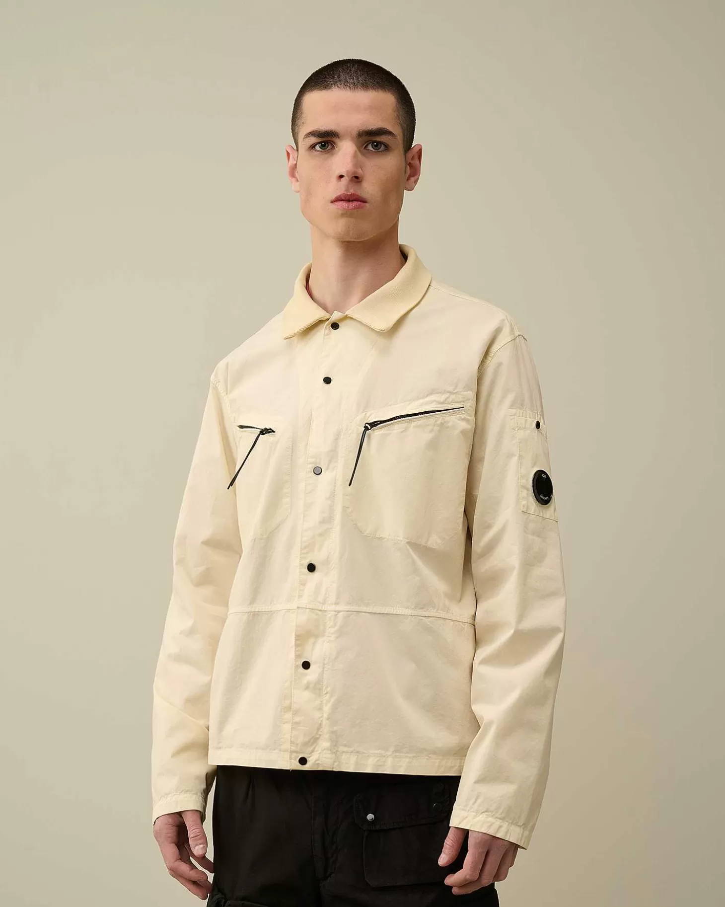 Outlet Gabardine Buttoned Shirt Men Shirt