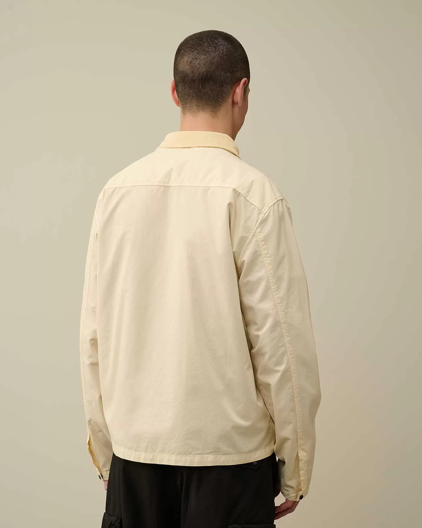 Outlet Gabardine Buttoned Shirt Men Shirt