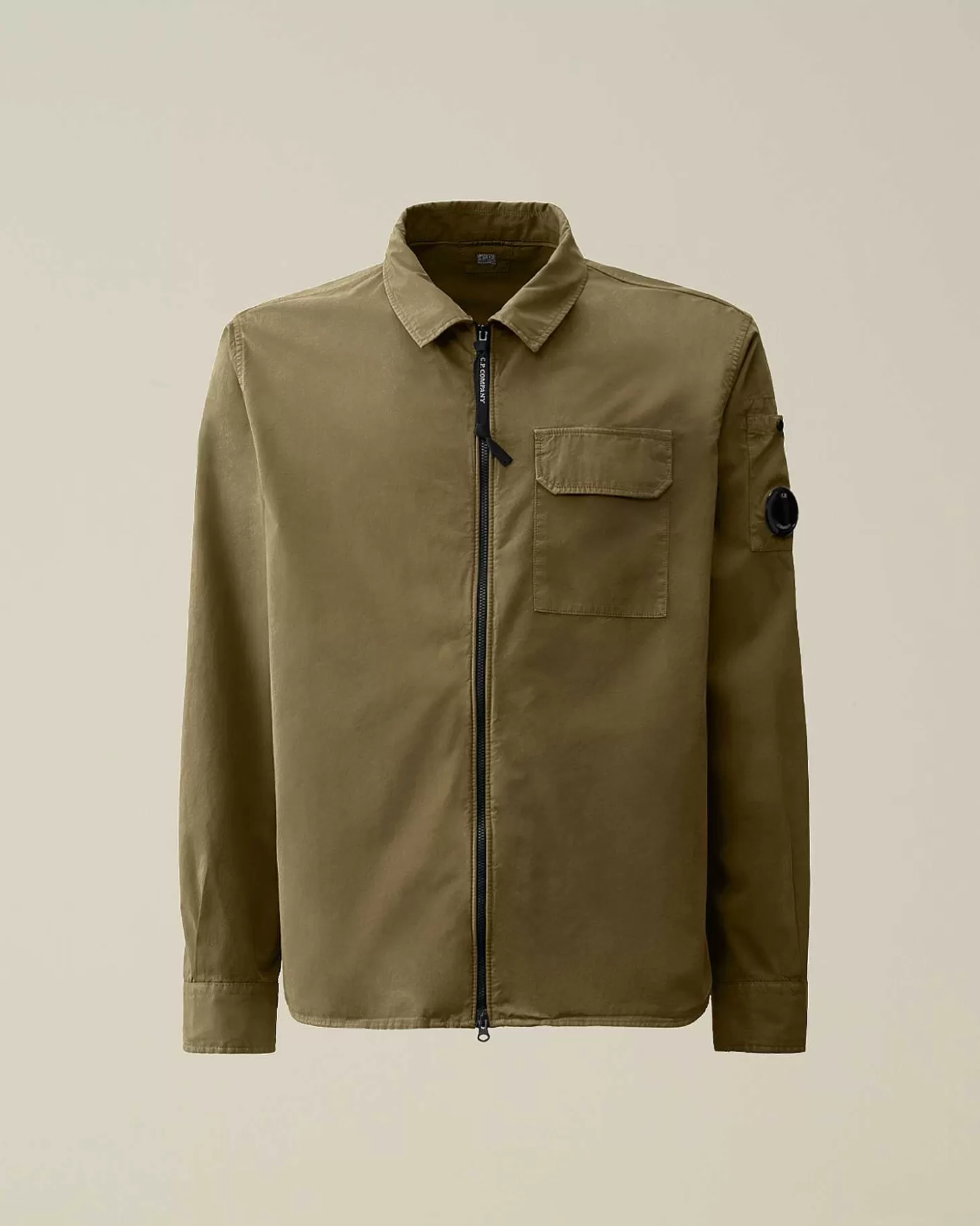 Cheap Gabardine Zipped Shirt Men Shirt
