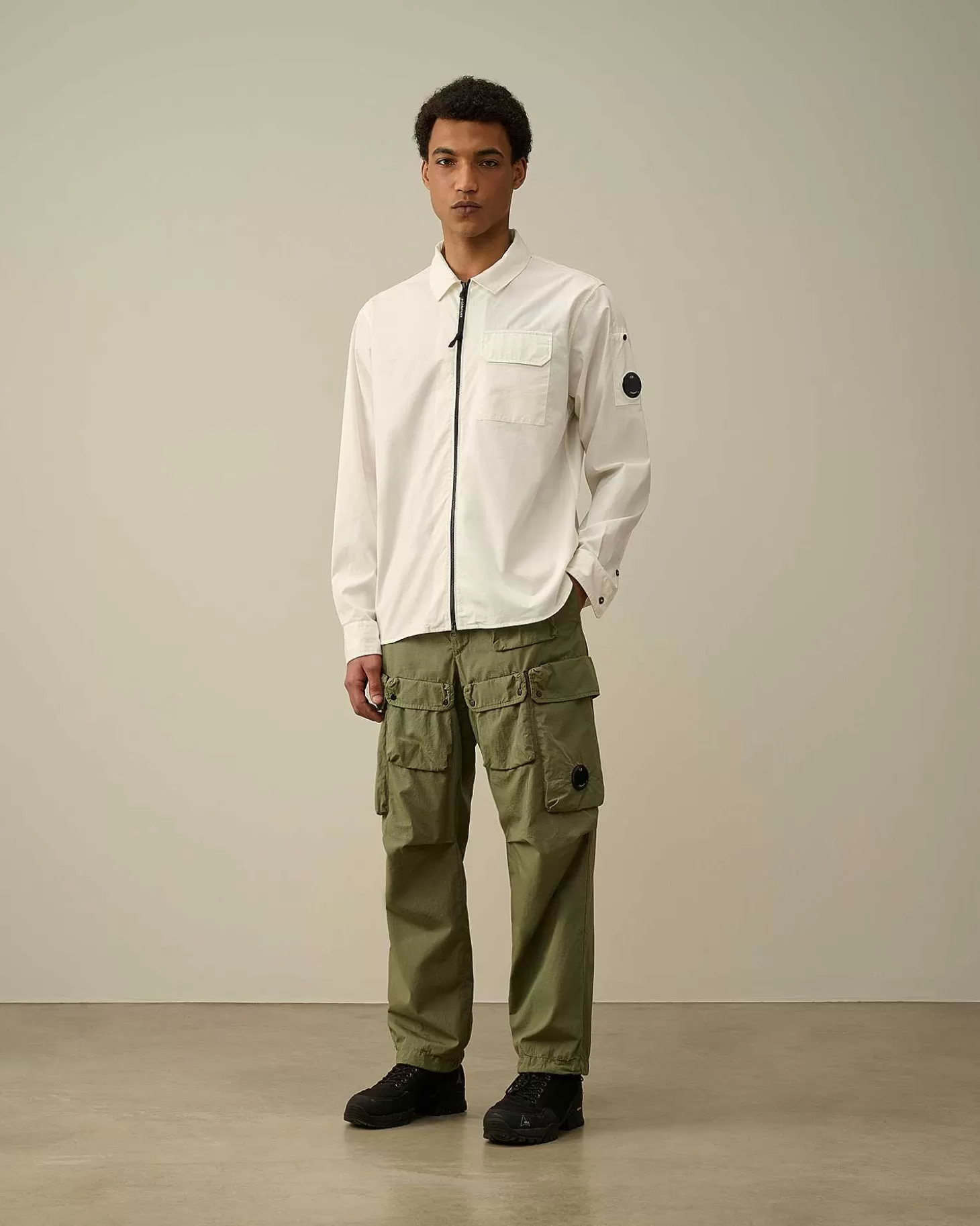Online Gabardine Zipped Shirt Men Shirt