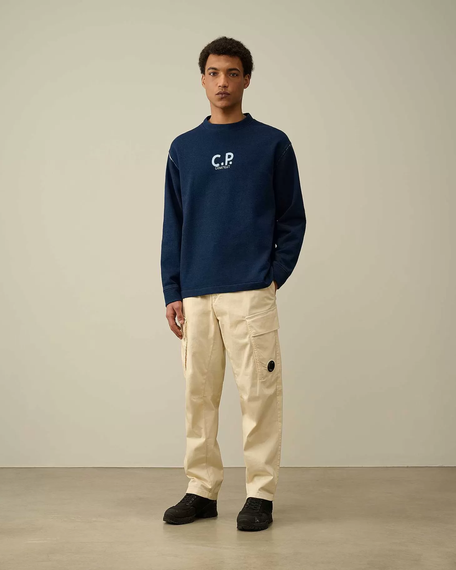 Best Sale Indigo Fleece Sweatshirt Men Sweatshirts