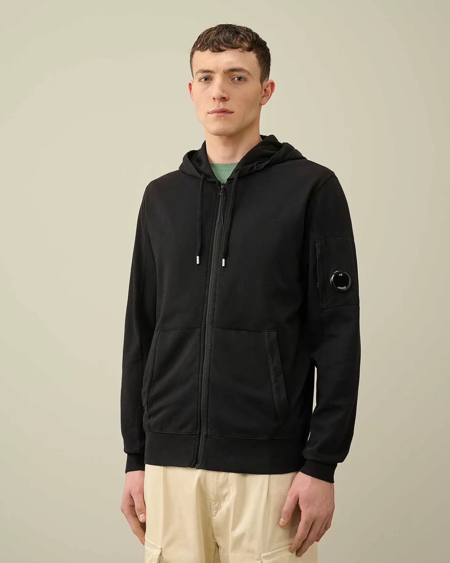 Cheap Light Fleece Zipped Hoodie Men Sweatshirts