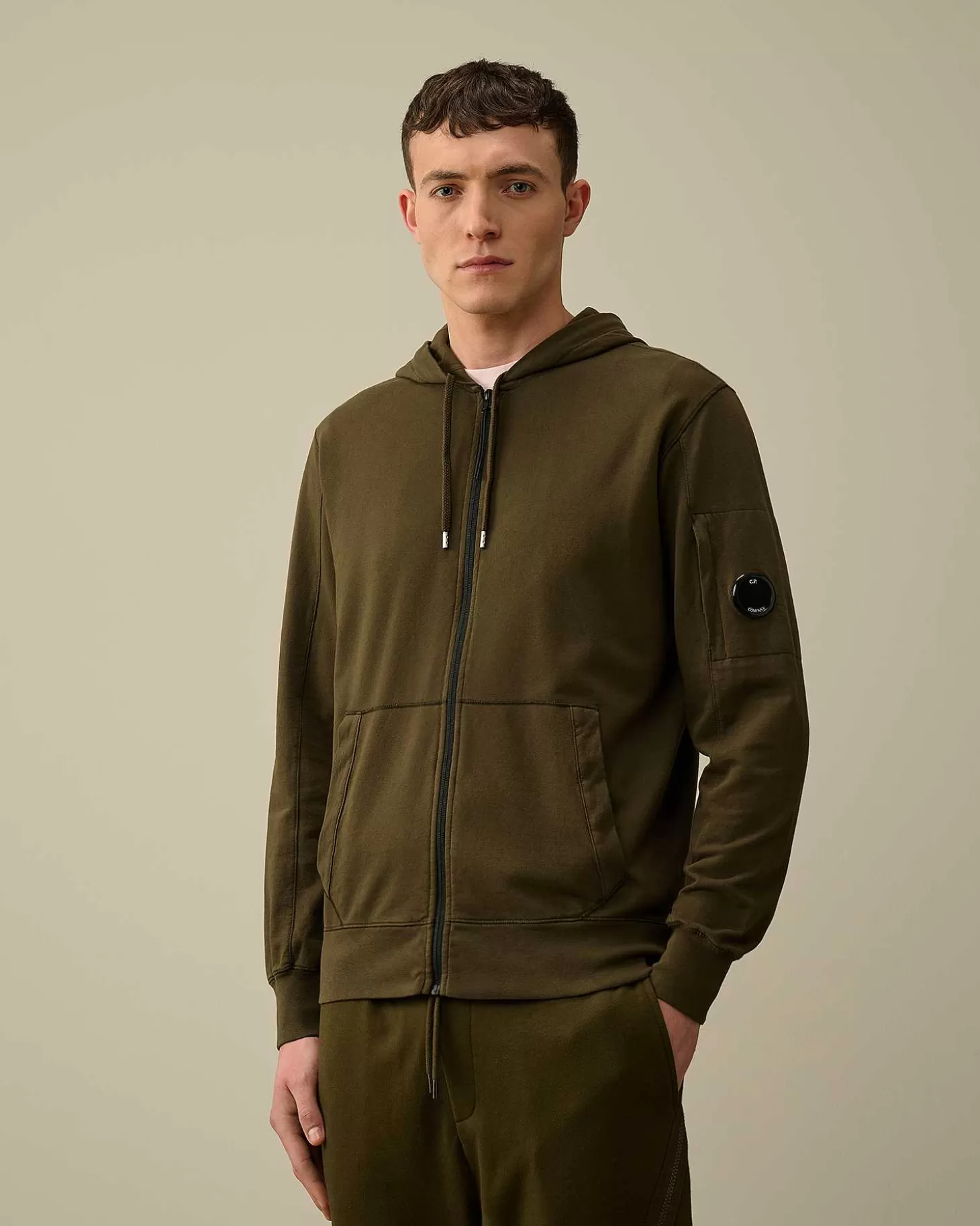 Fashion Light Fleece Zipped Hoodie Men Sweatshirts