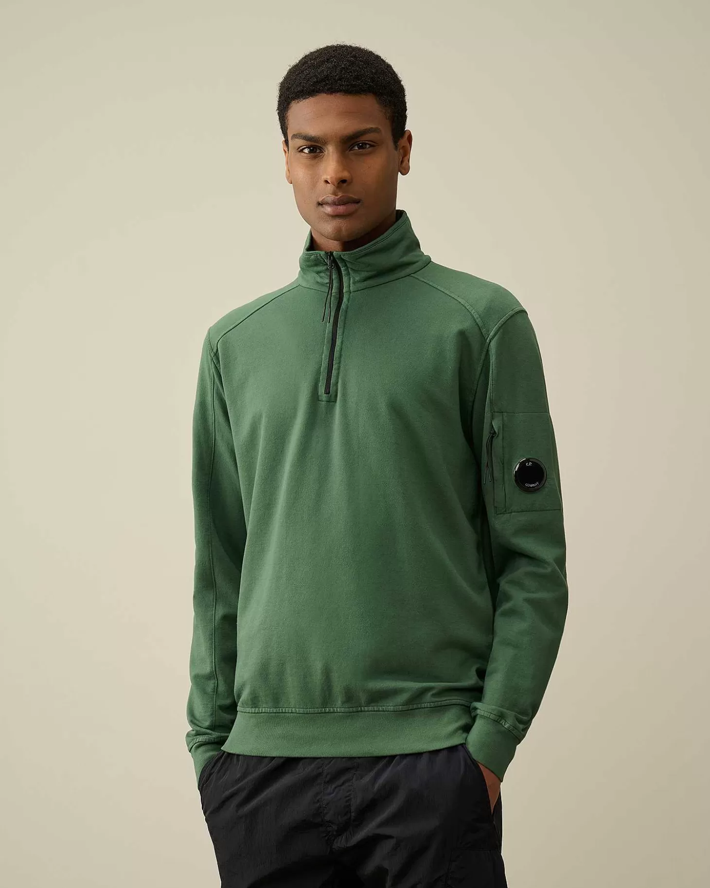 Shop Light Fleece Zipped Sweatshirt Men Sweatshirts