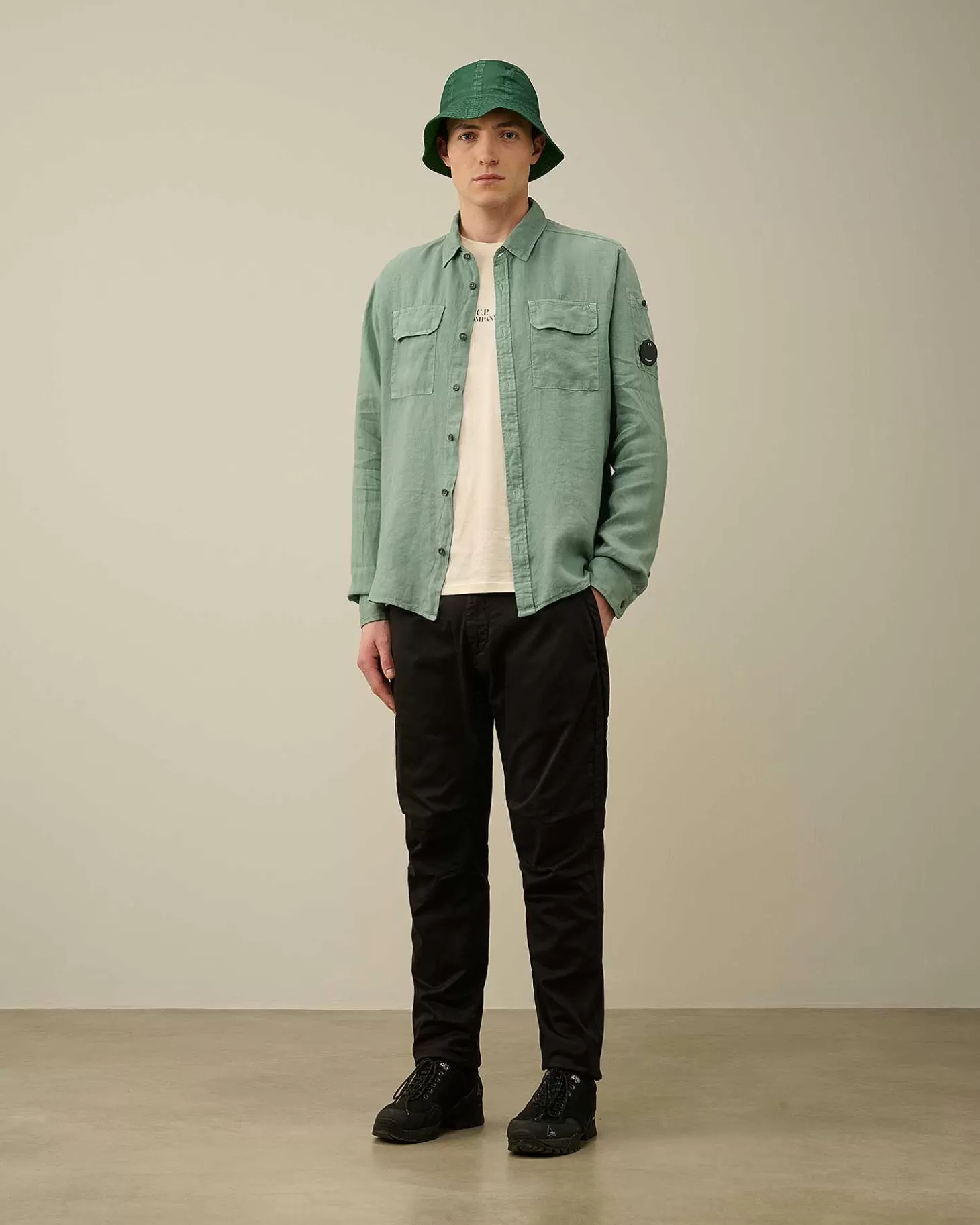 Discount Linen Pocket Shirt Men Shirt