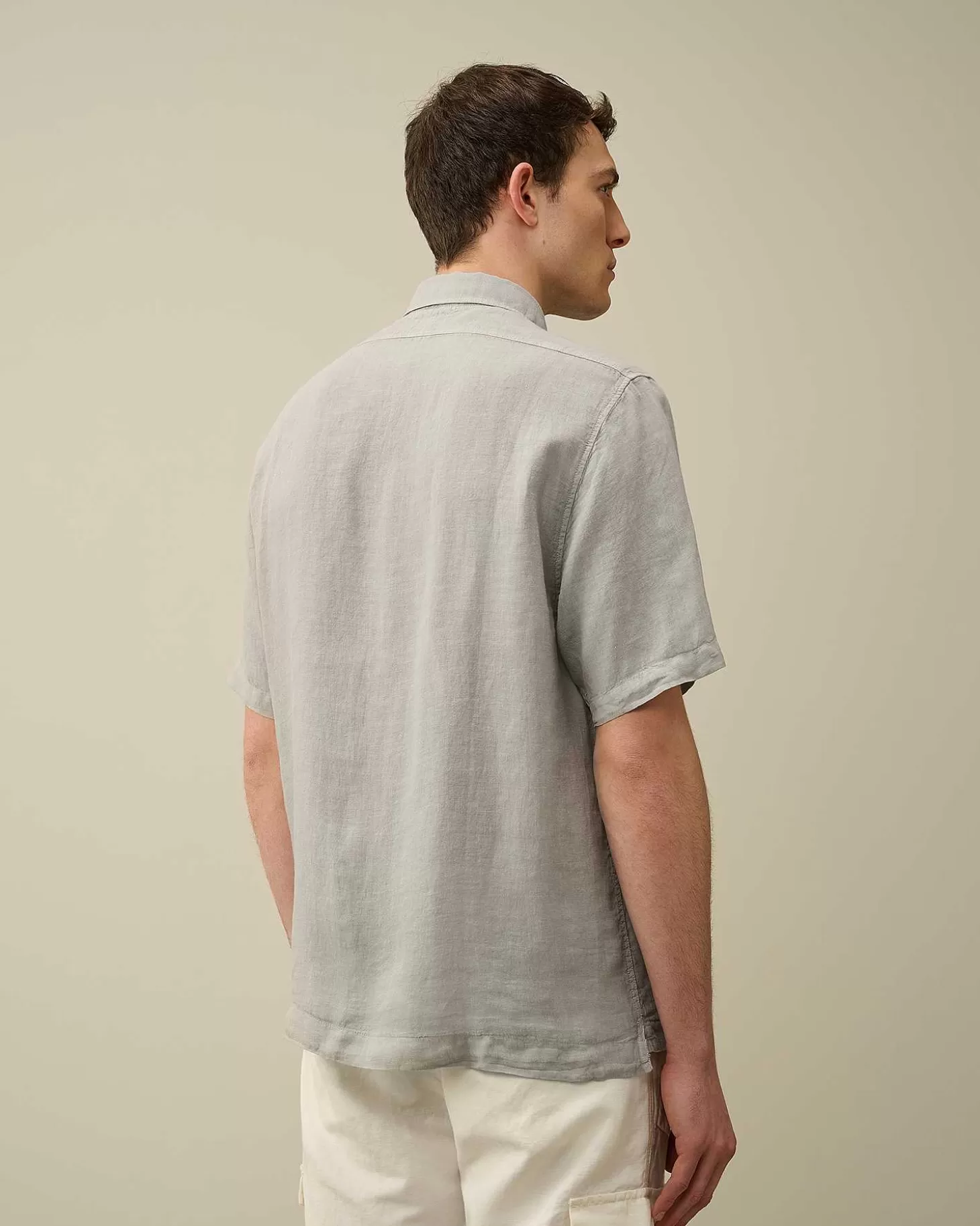 Online Linen Short Sleeved Shirt Men Shirt