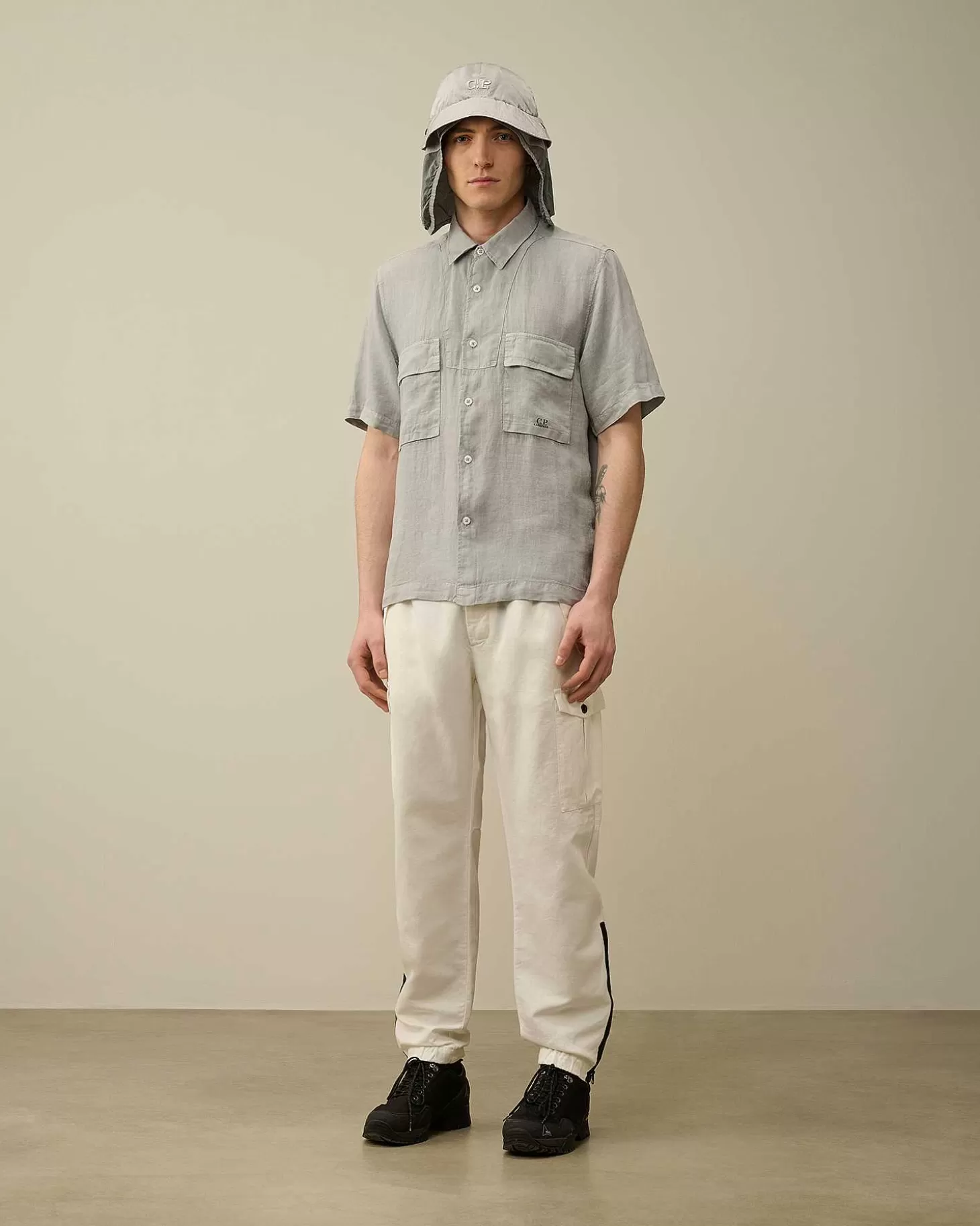 Online Linen Short Sleeved Shirt Men Shirt