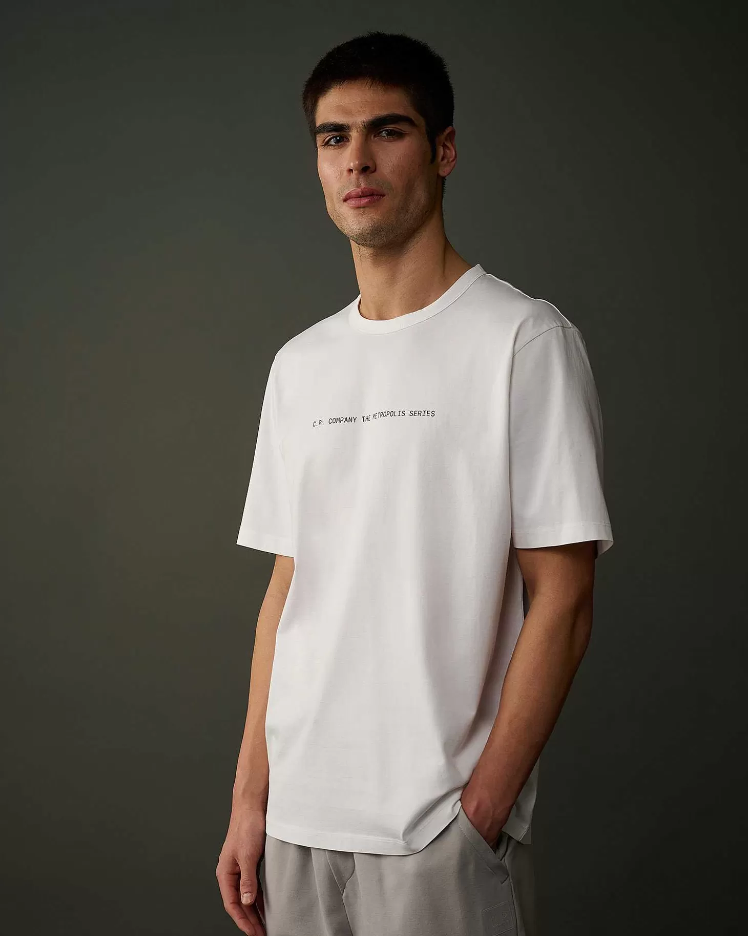 Store Metropolis Series Mercerized Jersey Graphic Badge T-Shirt Men Metropolis Series
