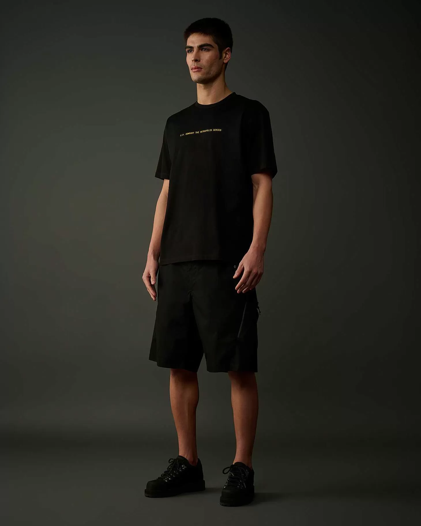 Clearance Metropolis Series Mercerized Jersey Graphic Badge T-Shirt Men Metropolis Series